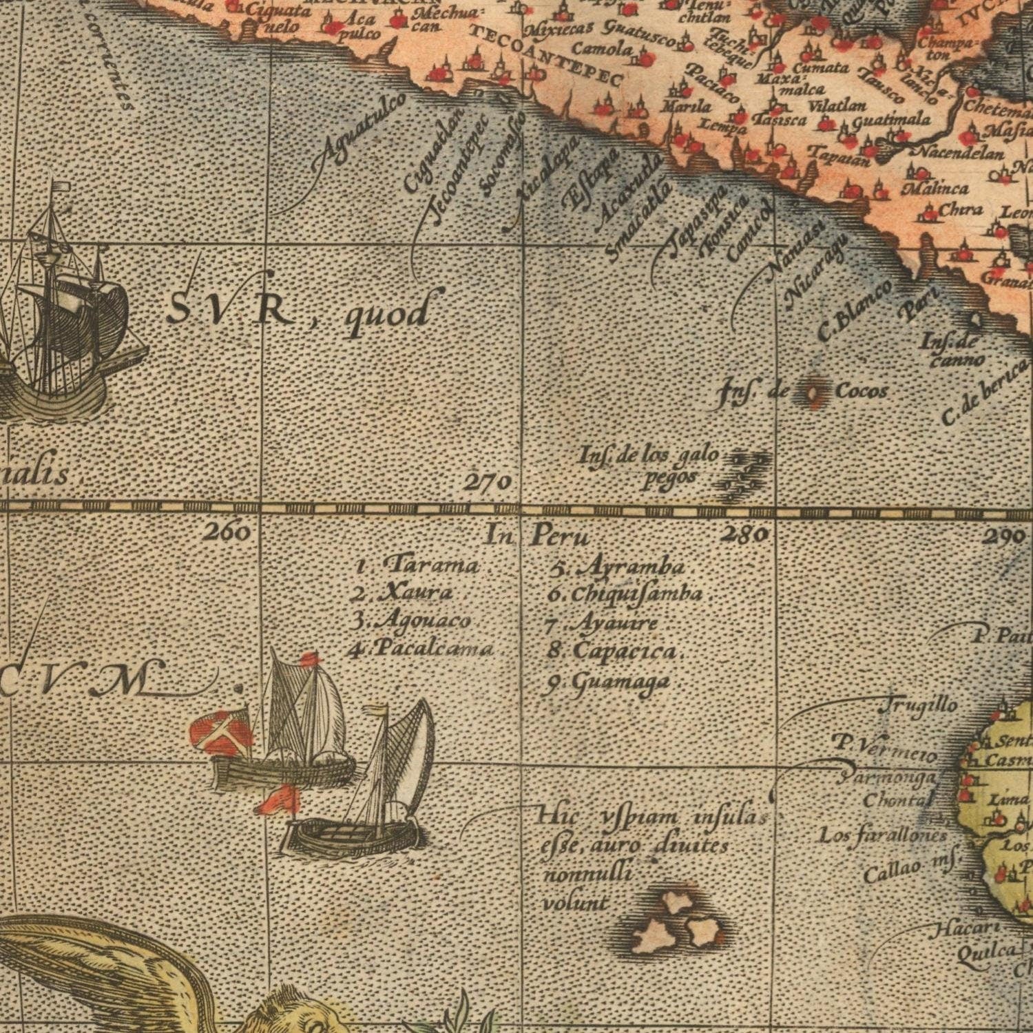 detail of the map from the centre 