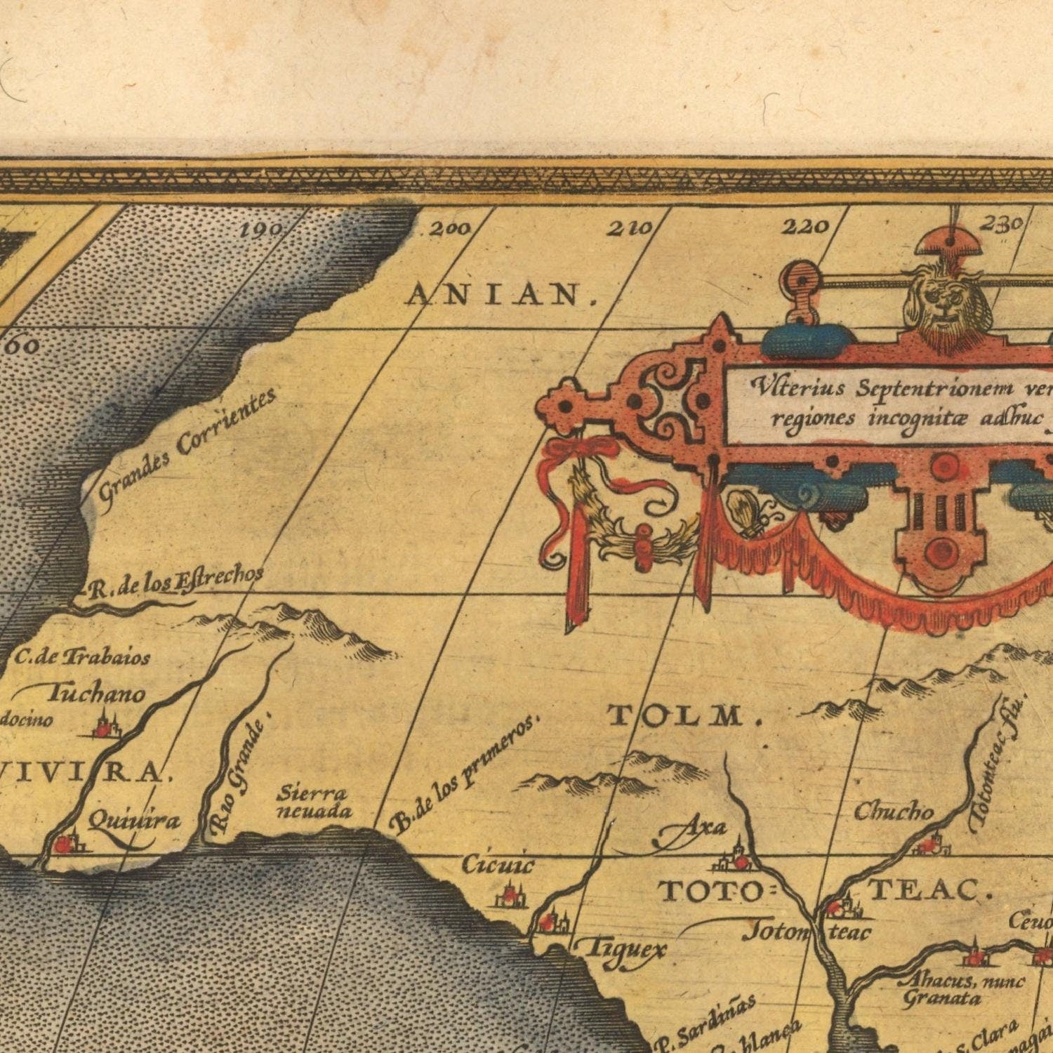 detail of the map from the centre left