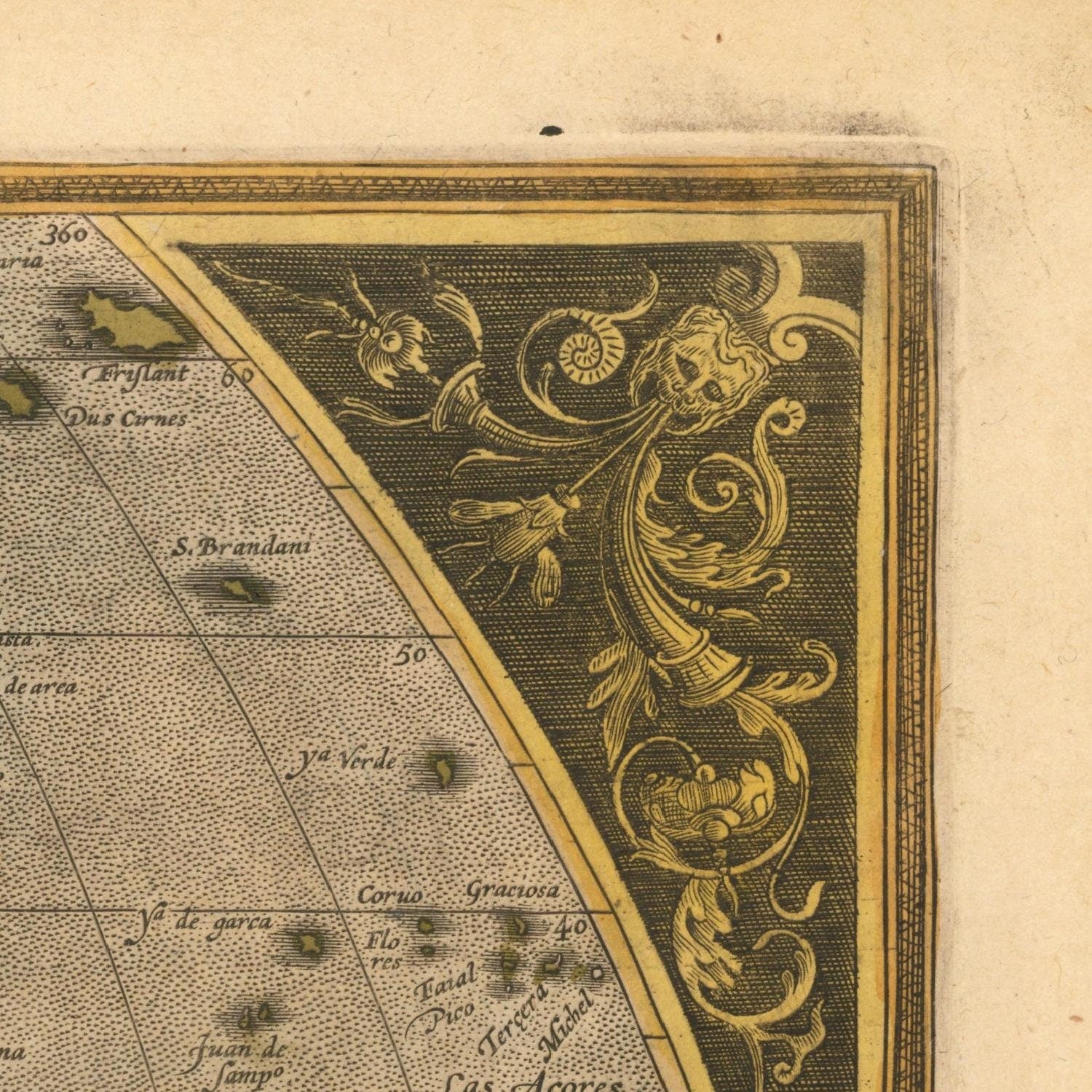 detail of the map from the top right corner