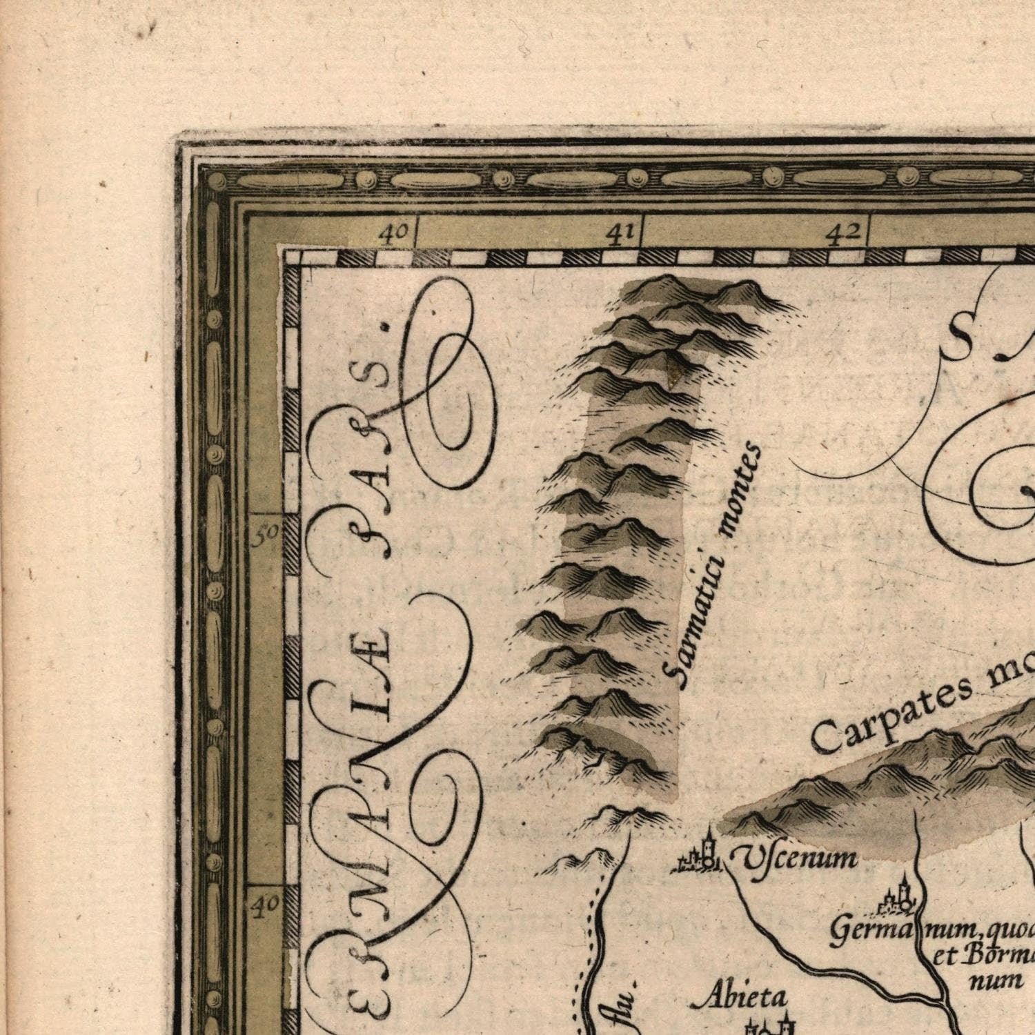 detail of the map from the top left corner