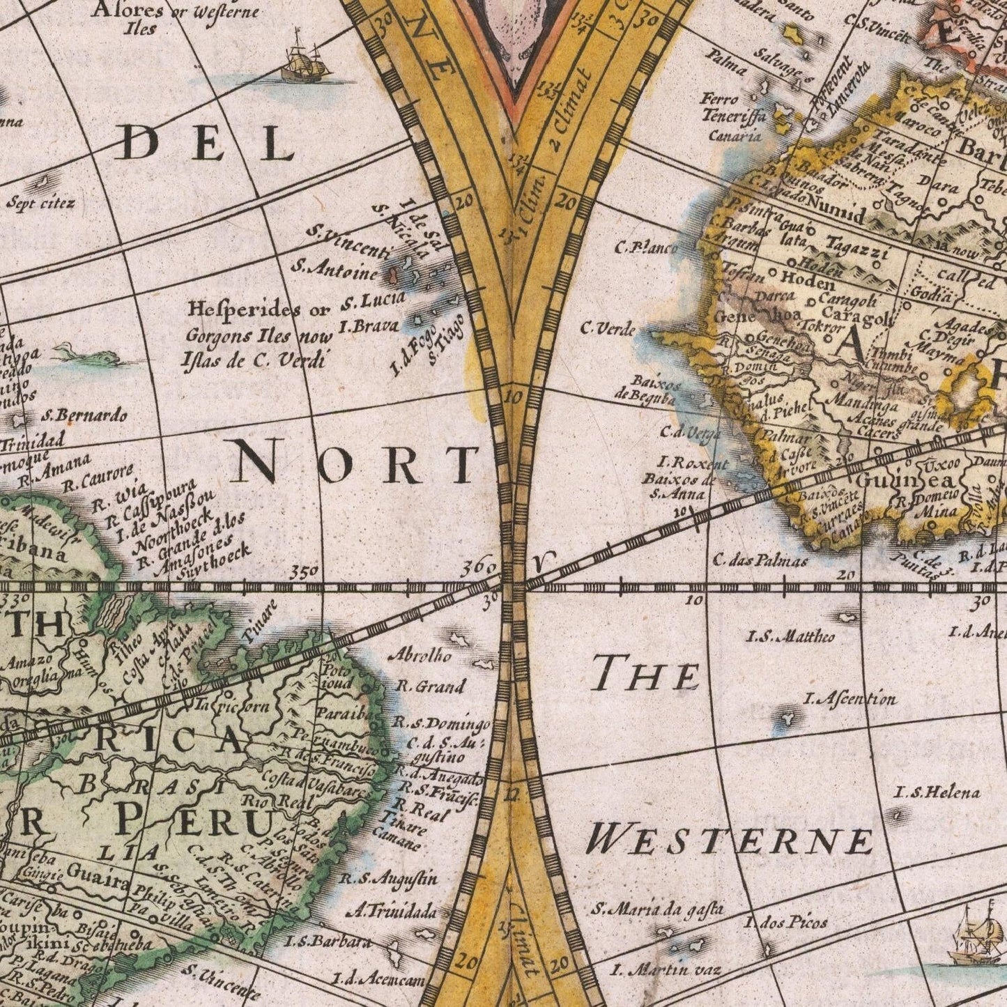 detail of the map from the centre 