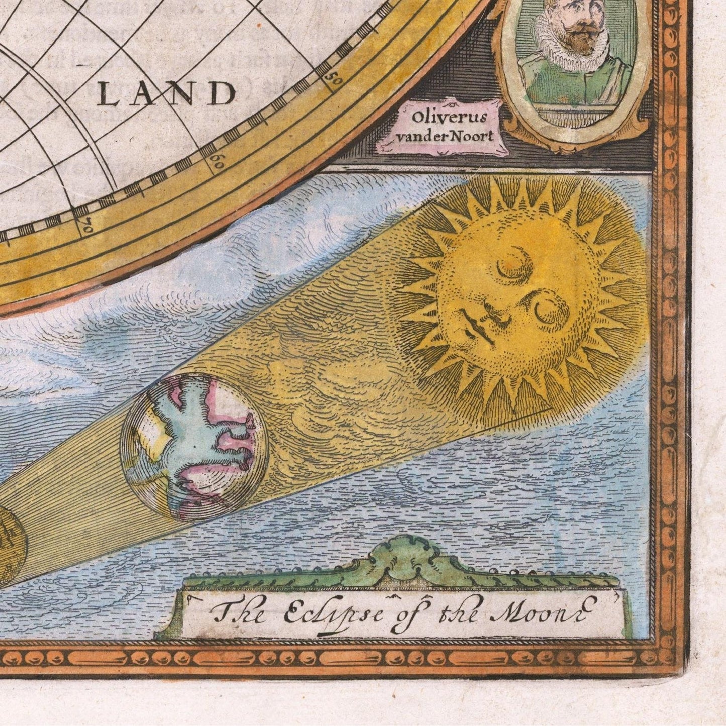 detail of the map from the bottom right corner