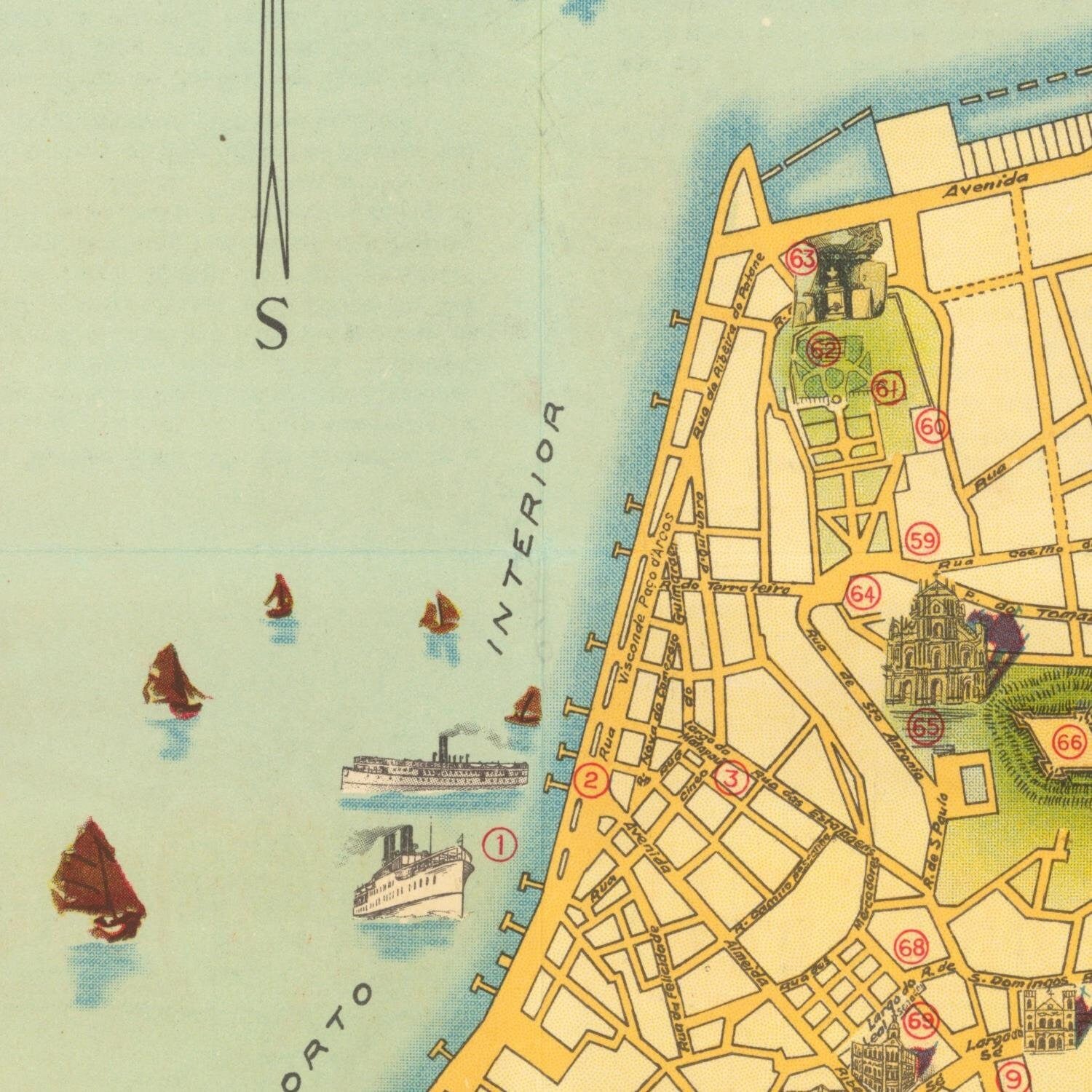 detail of the map from the centre 