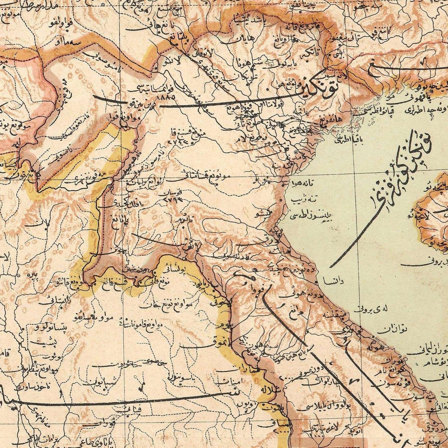 detail of the map from the centre left