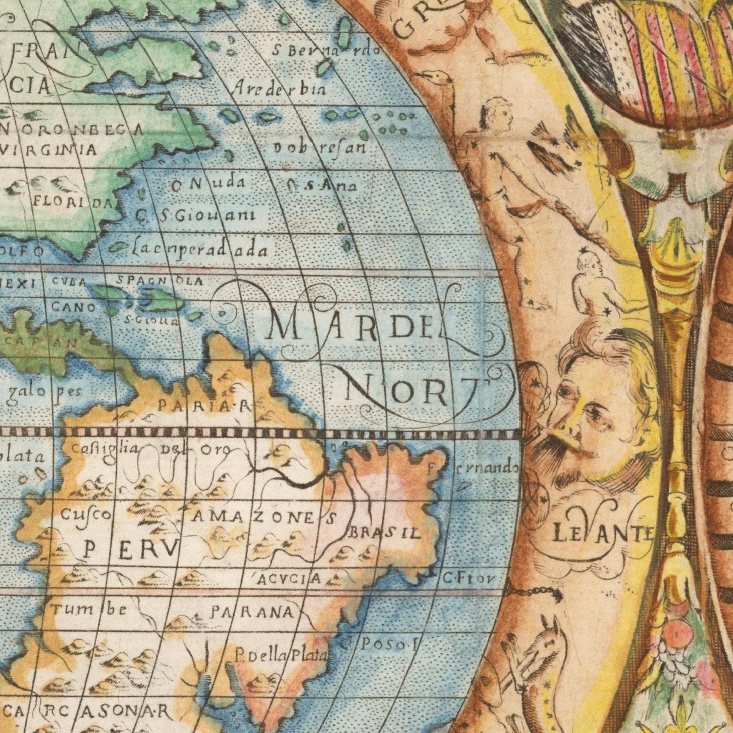 detail of the map from the centre left