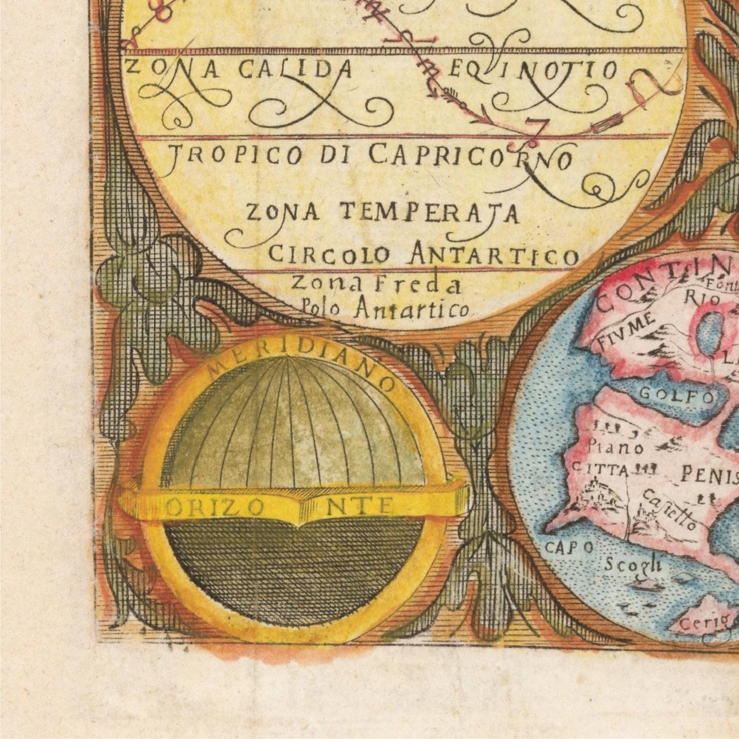 detail of the map from the bottom left corner