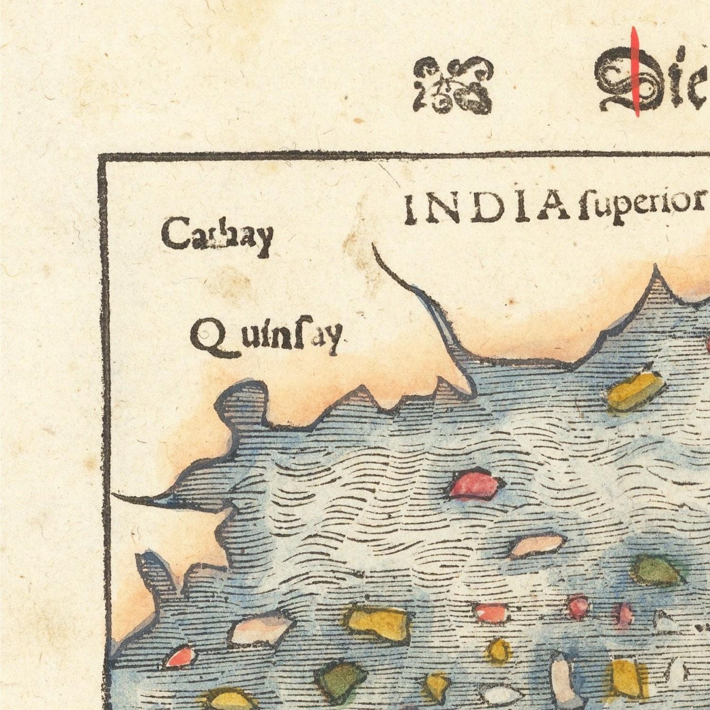 detail of the map from the top left corner