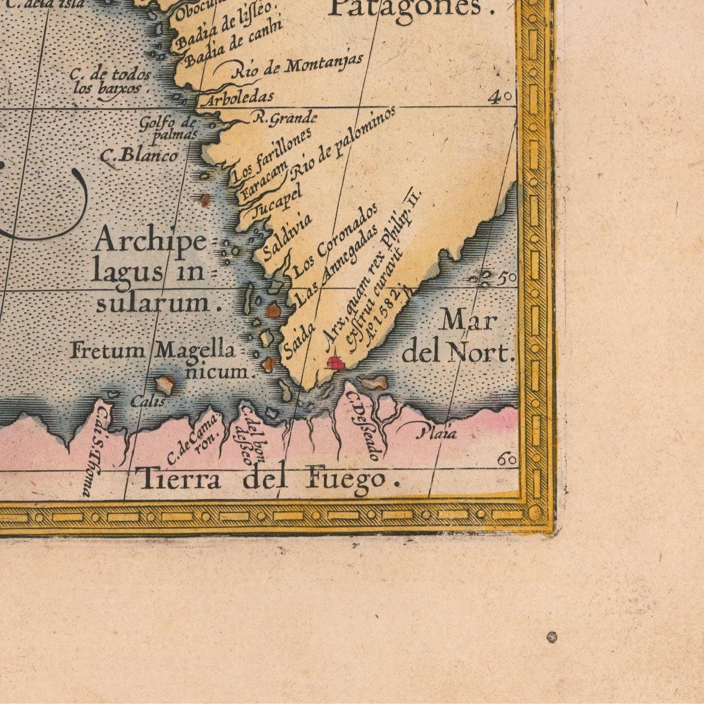 detail of the map from the bottom right corner