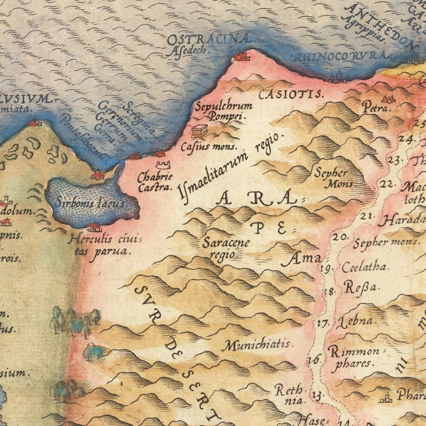 detail of the map from the centre left