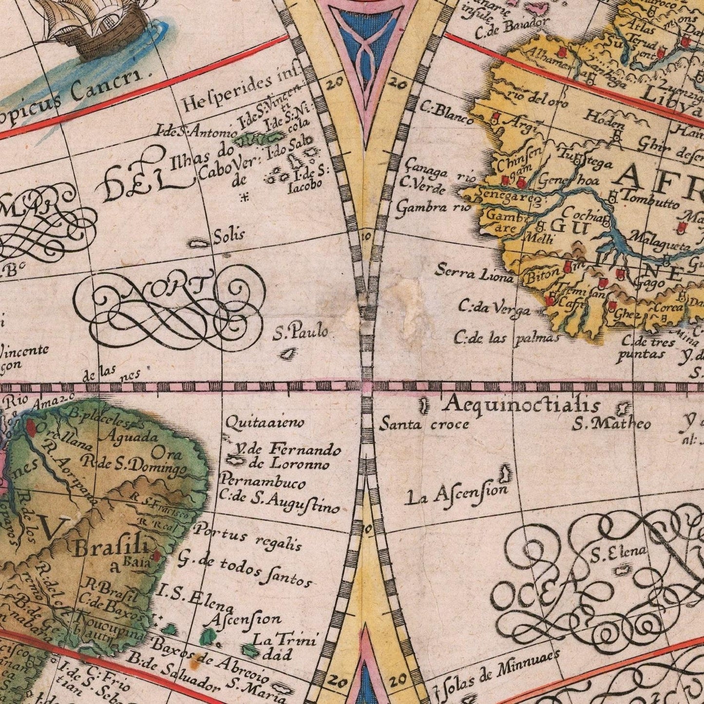 detail of the map from the centre 