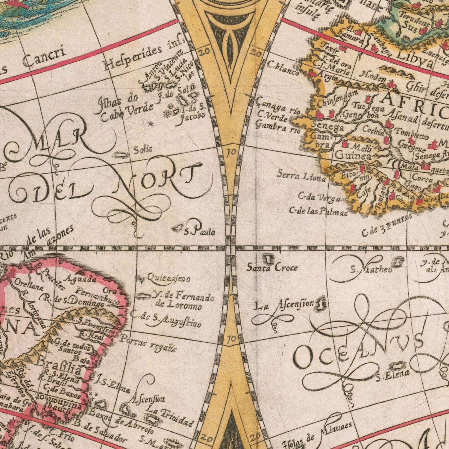 detail of the map from the centre 