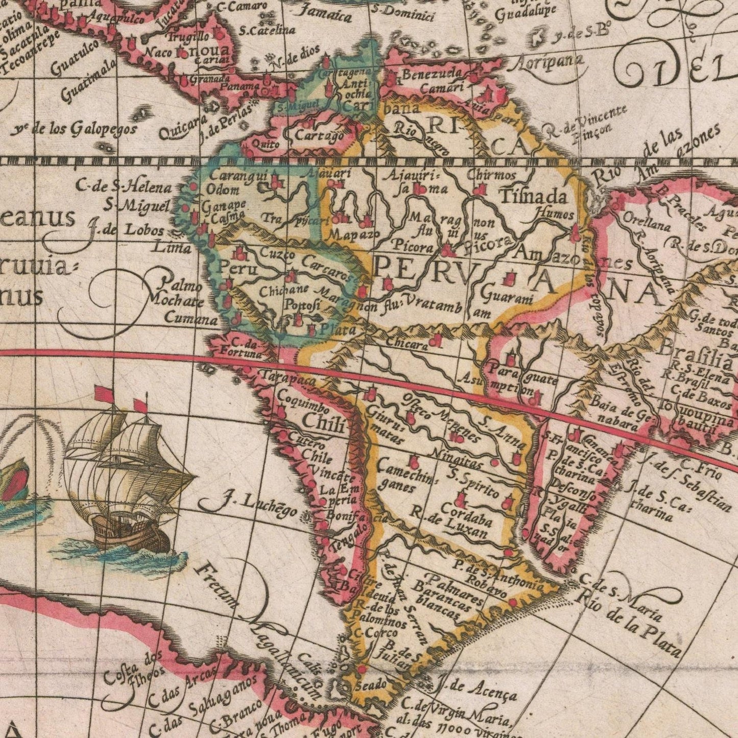 detail of the map from the centre left