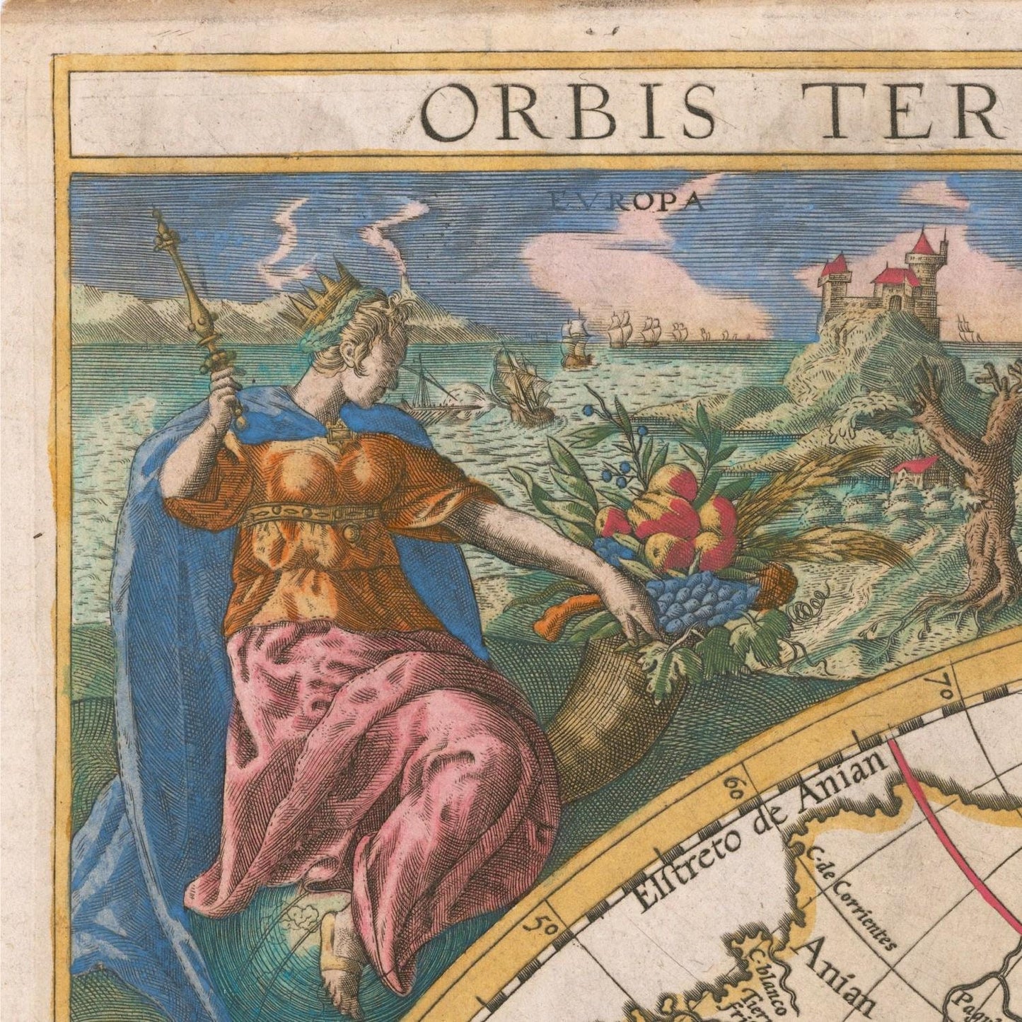 detail of the map from the top left corner