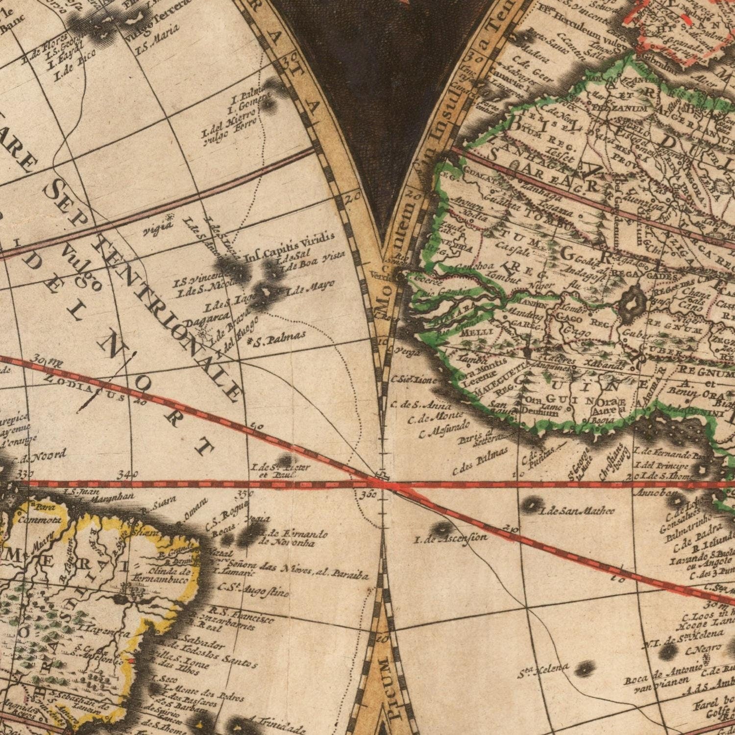 detail of the map from the centre 