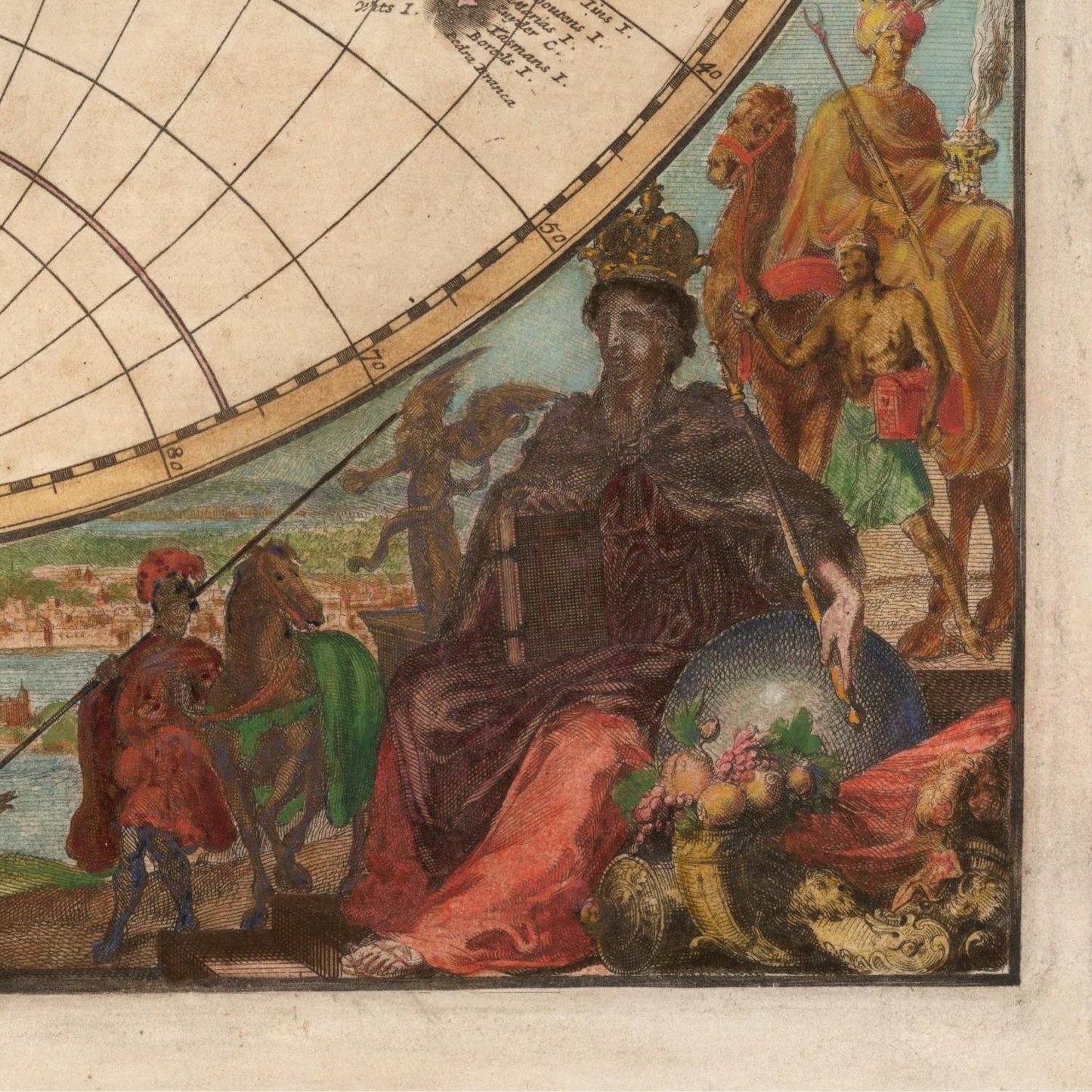 detail of the map from the bottom right corner