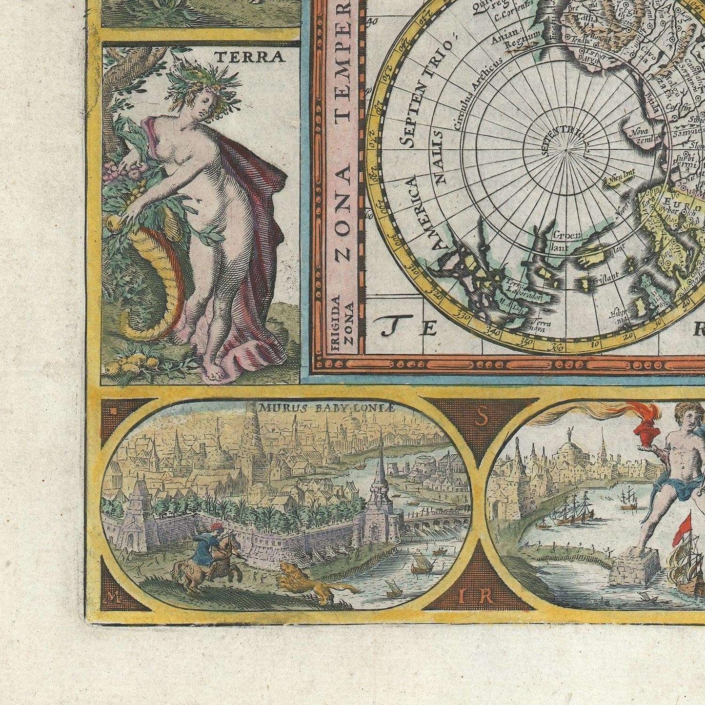 detail of the map from the bottom left corner