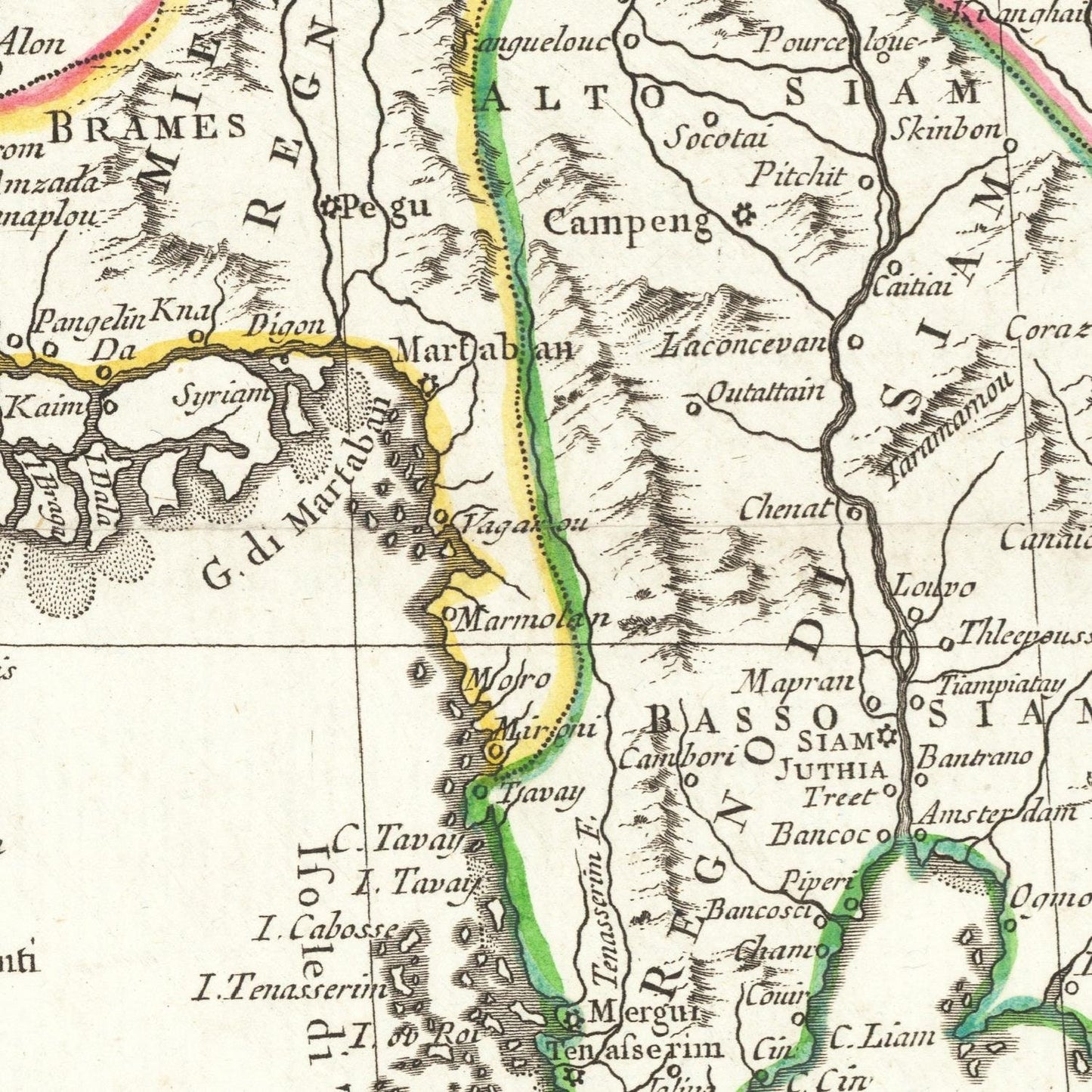 detail of the map from the centre 