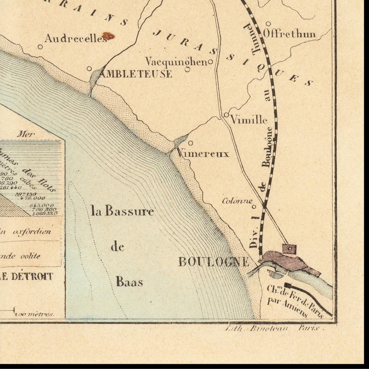 detail of the map from the bottom right corner