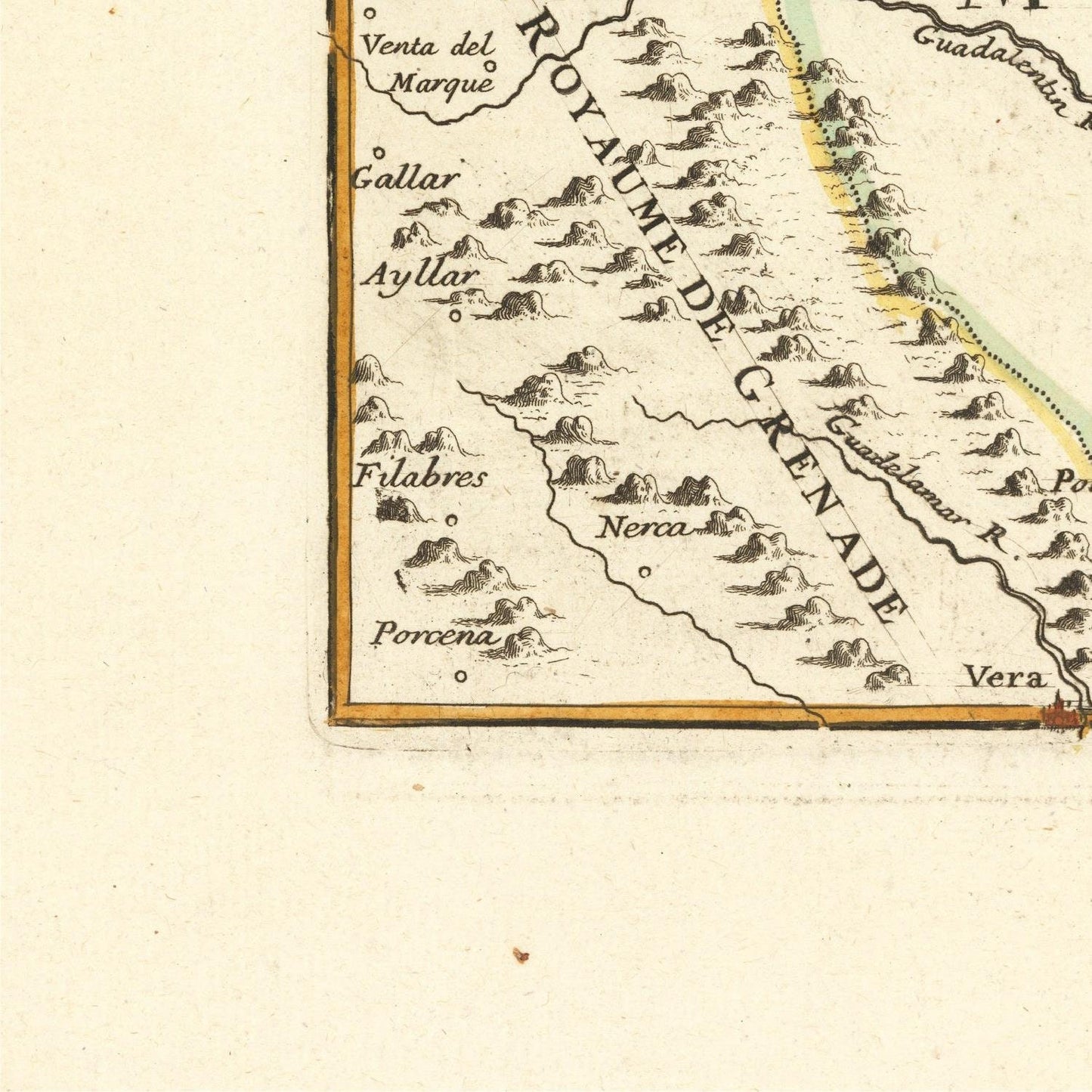 detail of the map from the bottom left corner