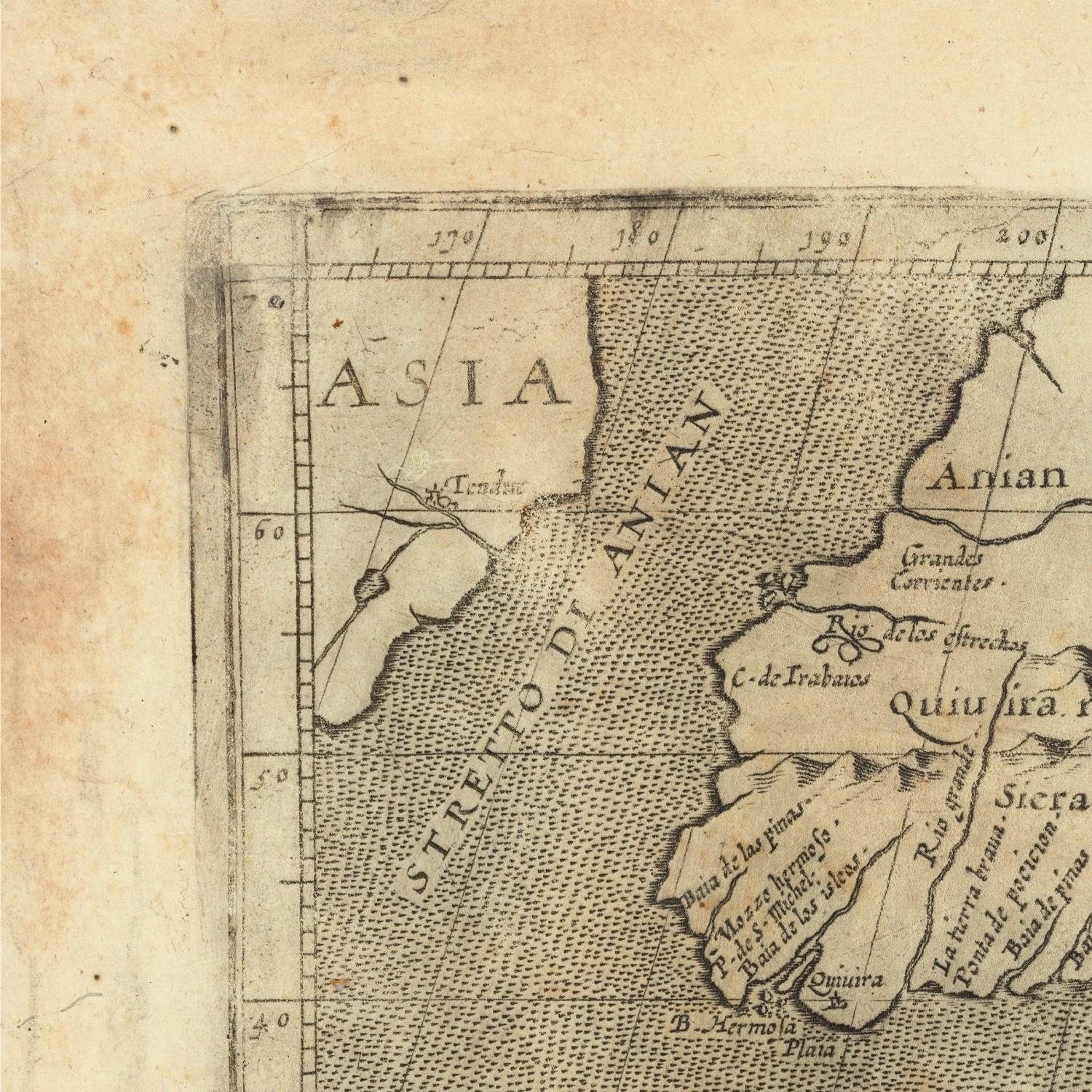 detail of the map from the top left corner