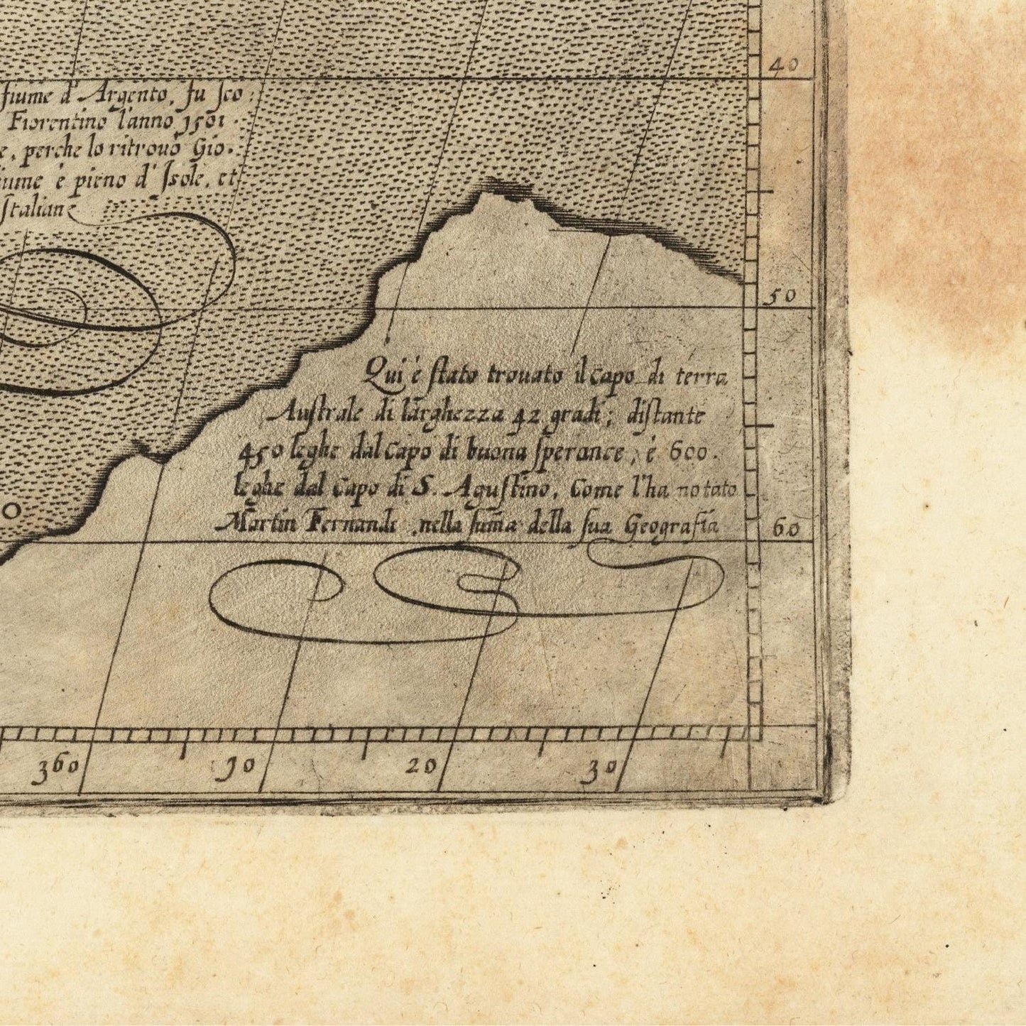 detail of the map from the bottom right corner