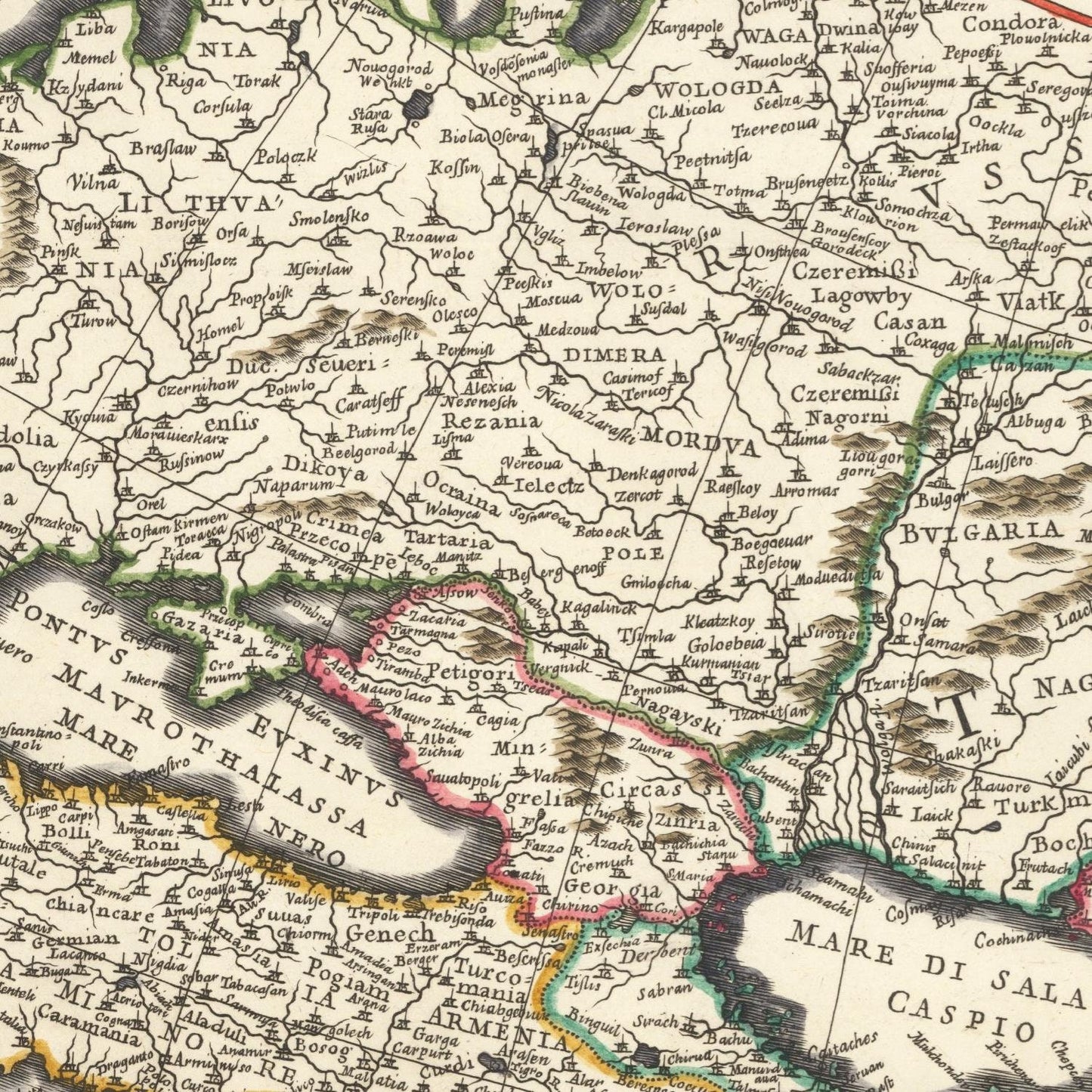 detail of the map from the centre left