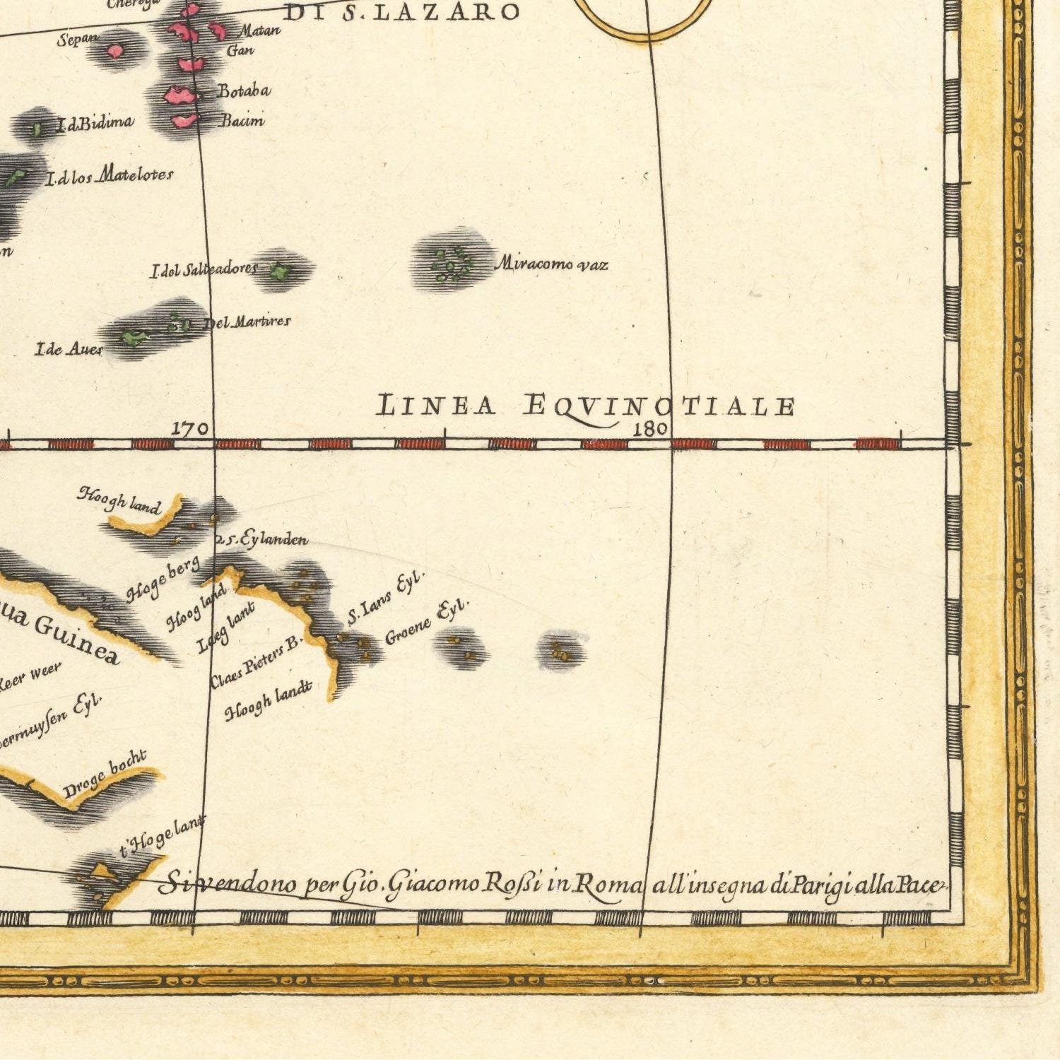 detail of the map from the bottom right corner