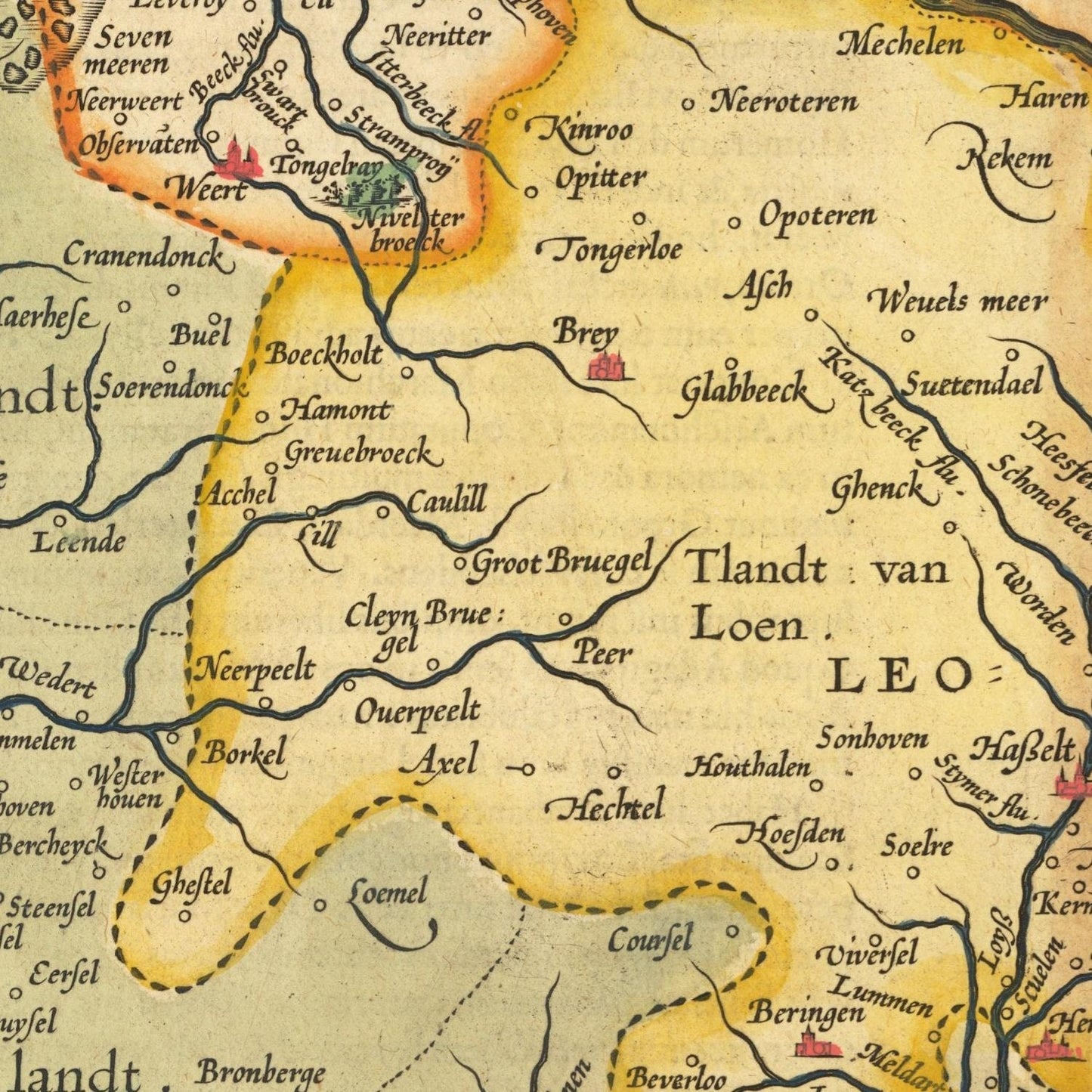 detail of the map from the centre left