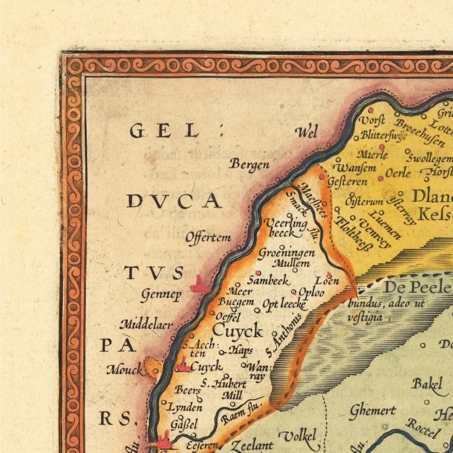 detail of the map from the top left corner