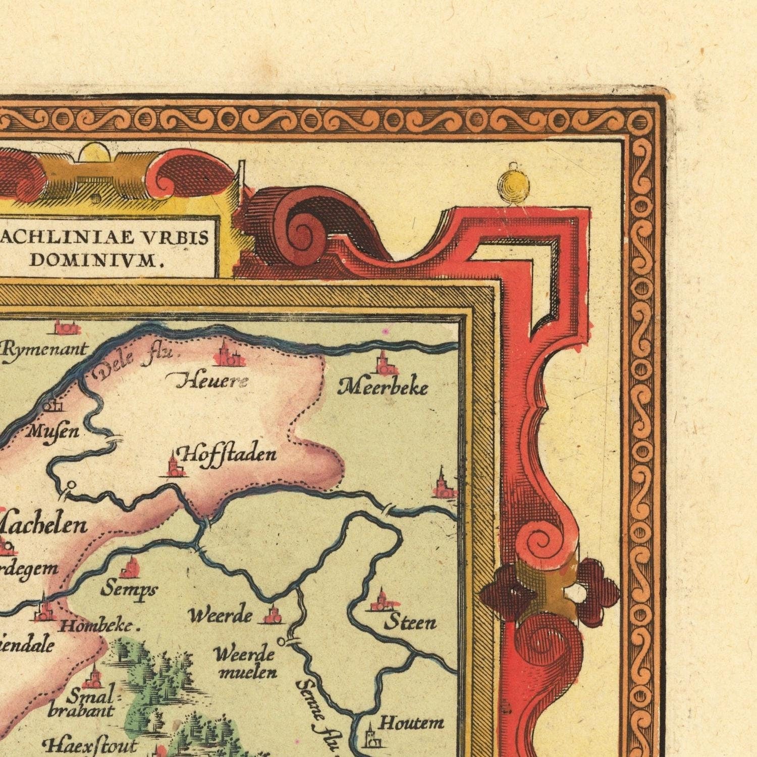 detail of the map from the top right corner