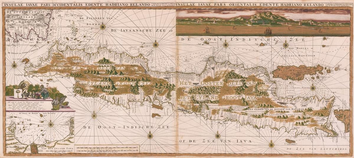 Java Country Ancient Map Antique map of Java Sea Chart, 1718 – PrintsXXL