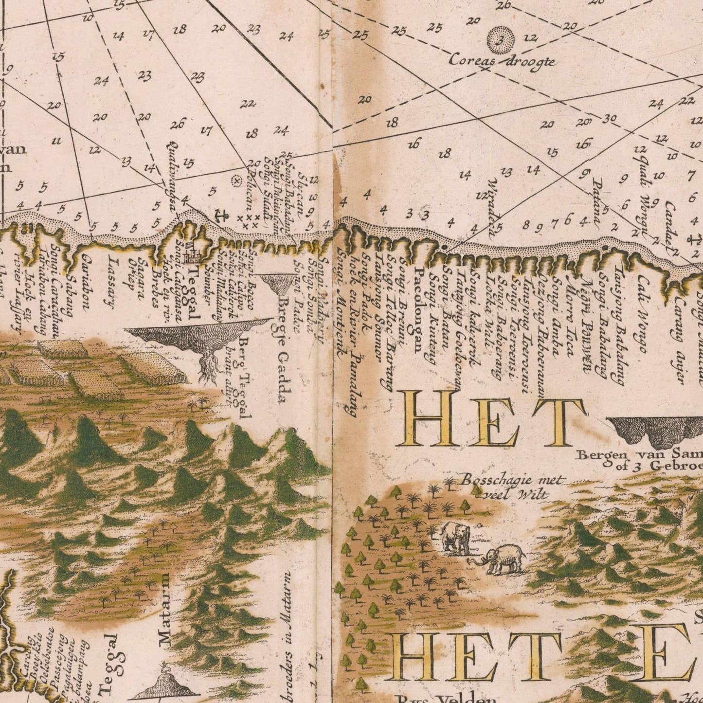 detail of the map from the centre 