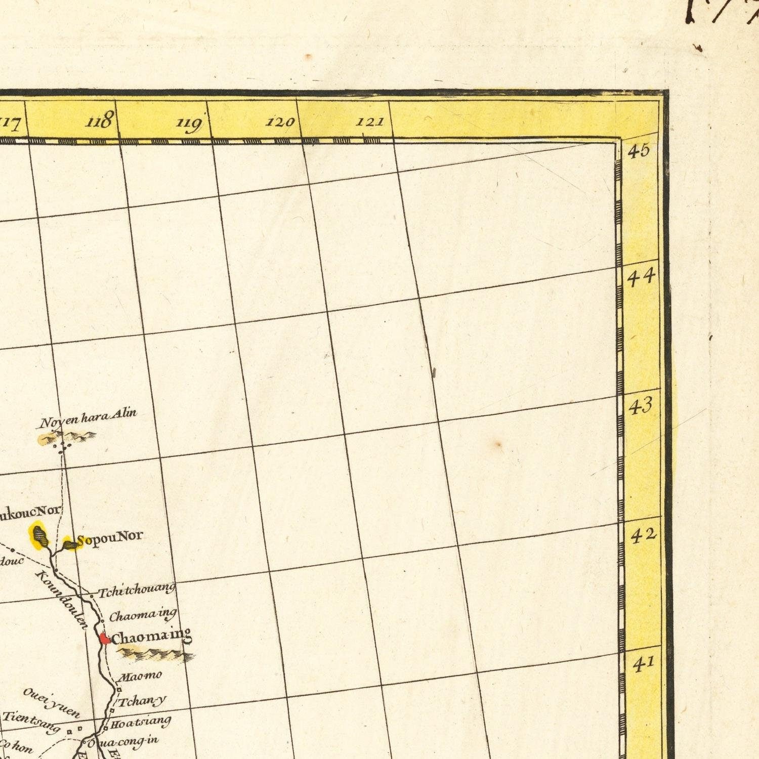 detail of the map from the top right corner