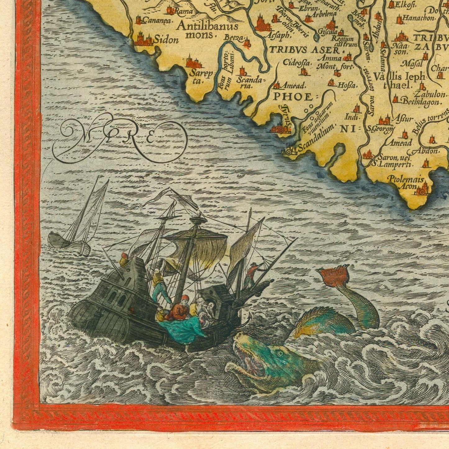 detail of the map from the bottom left corner