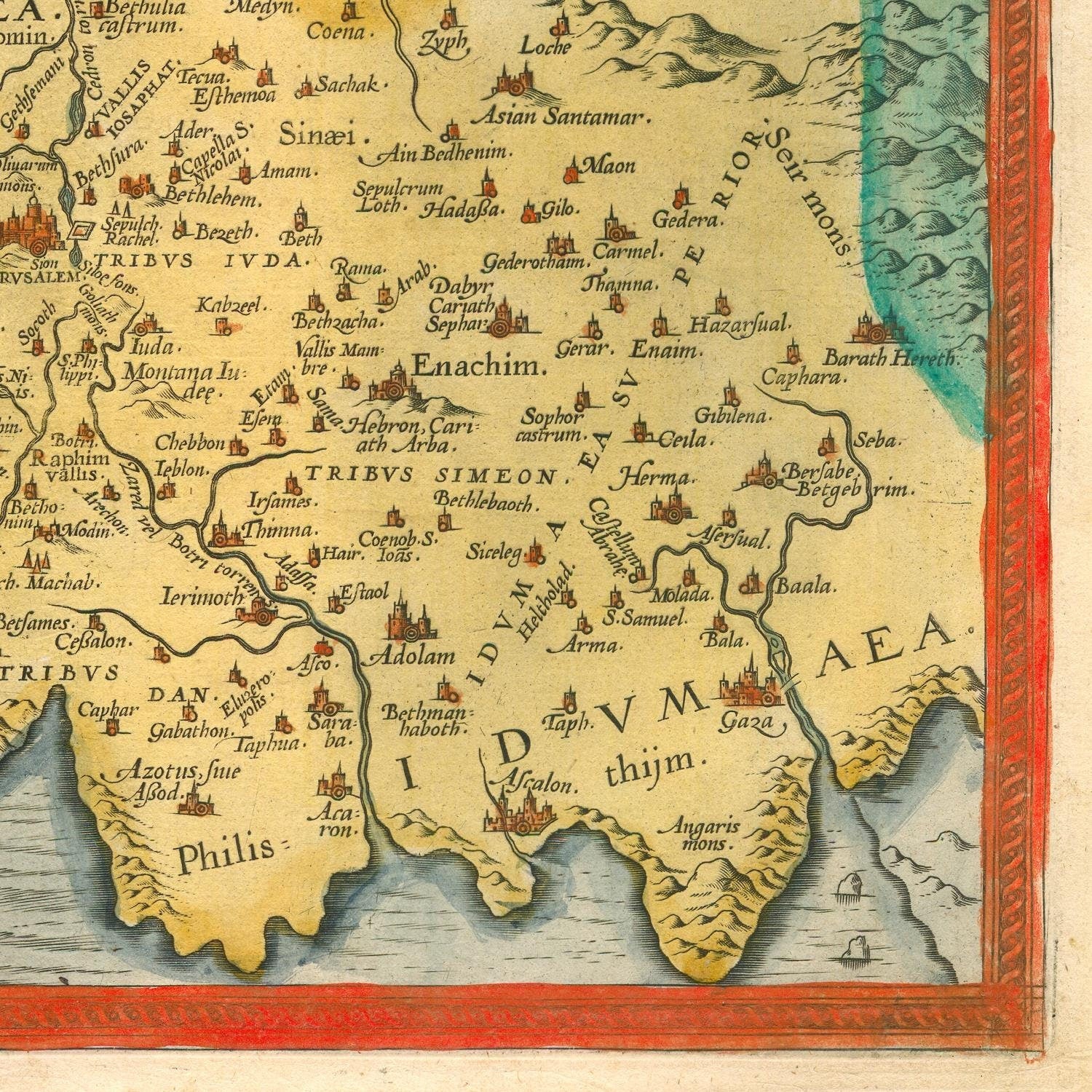 detail of the map from the bottom right corner