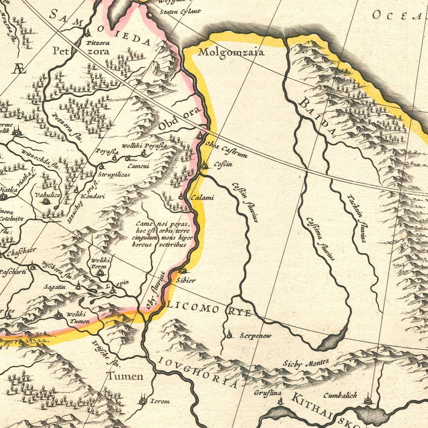 detail of the map from the centre left