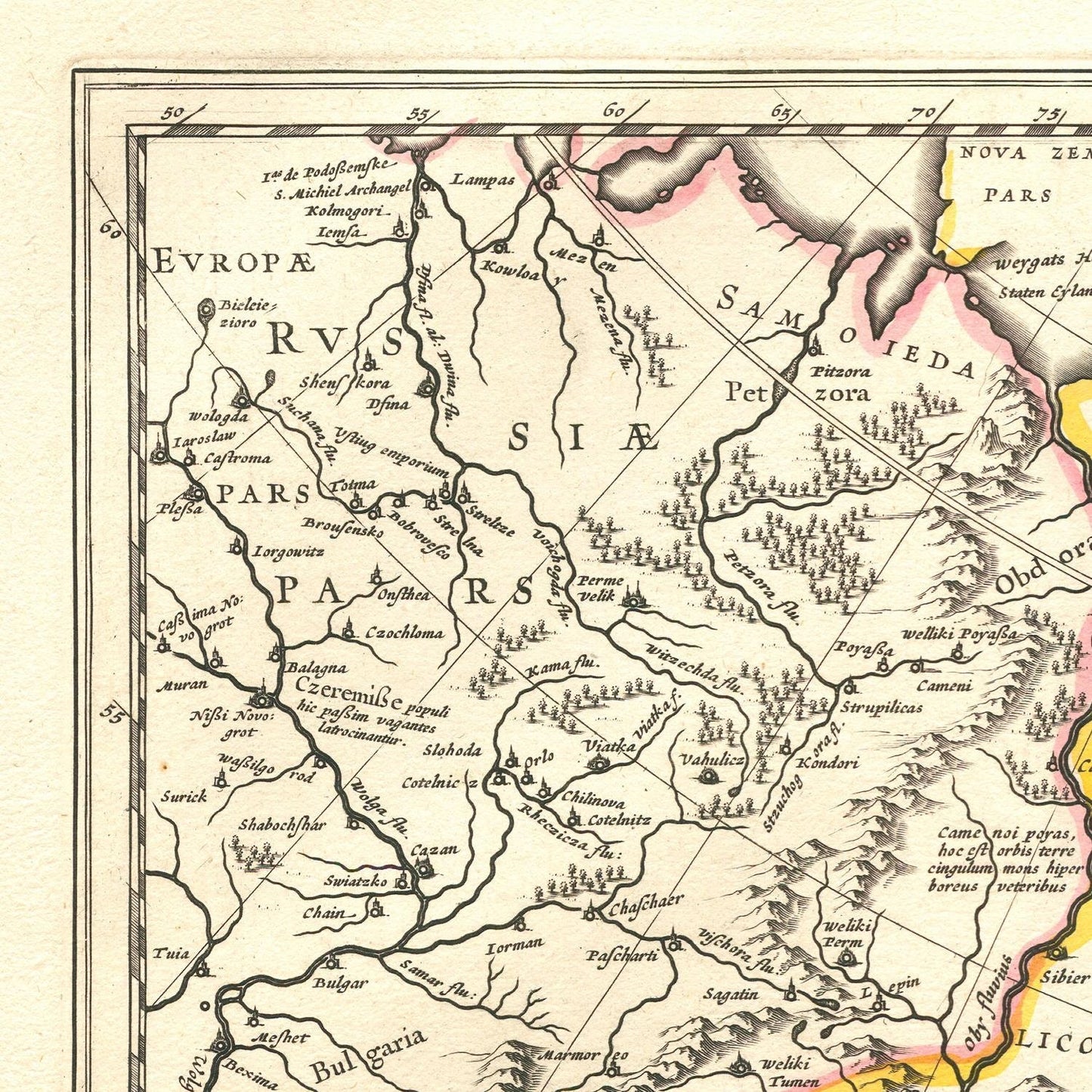 detail of the map from the top left corner