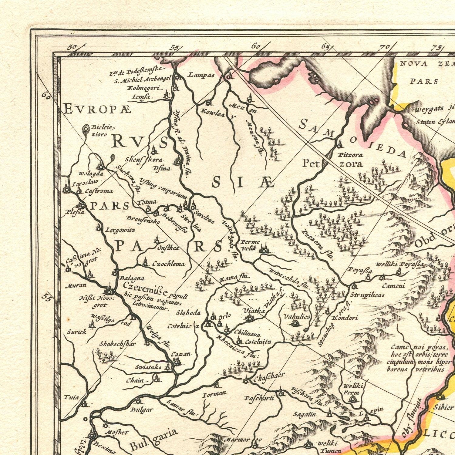 detail of the map from the top left corner