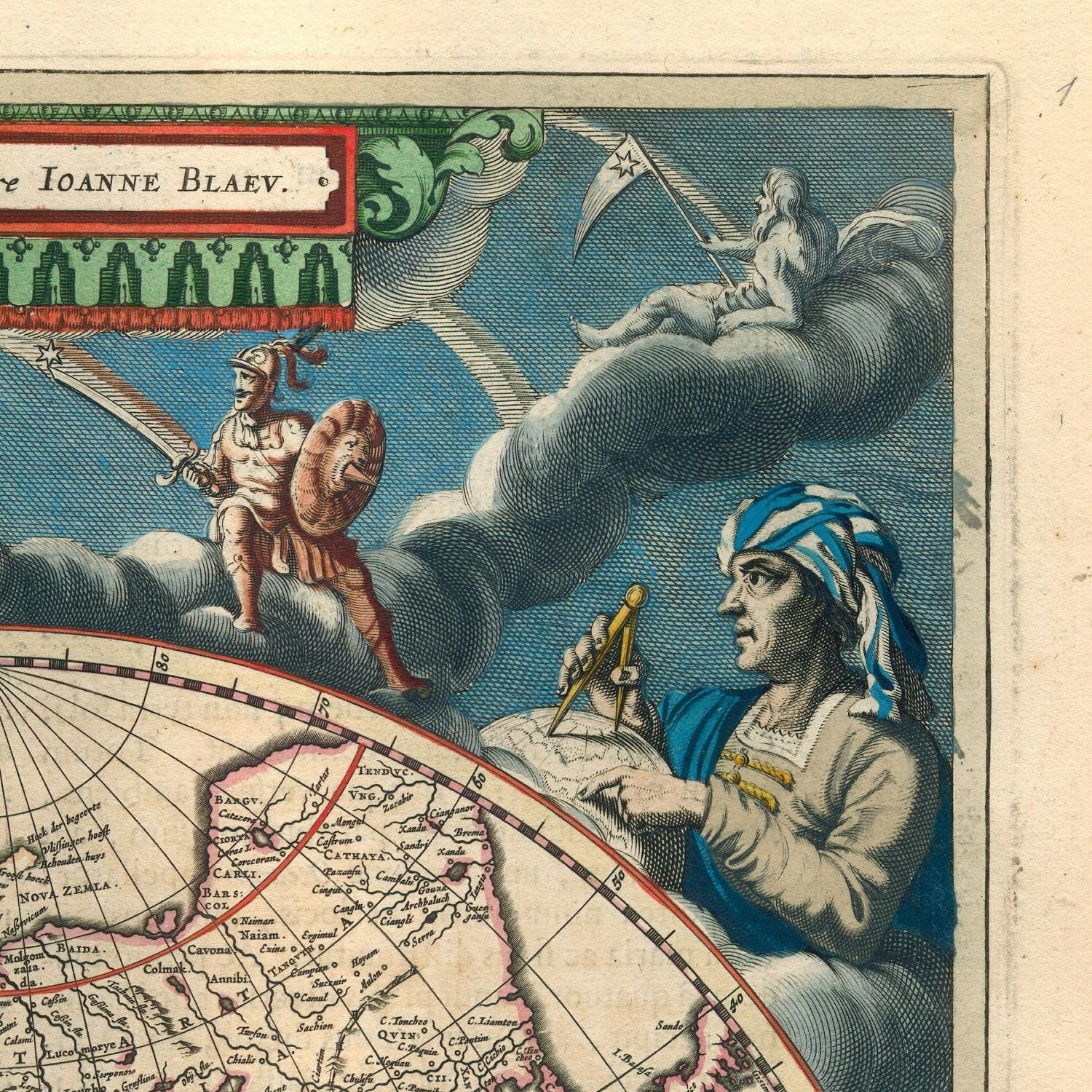 detail of the map from the top right corner