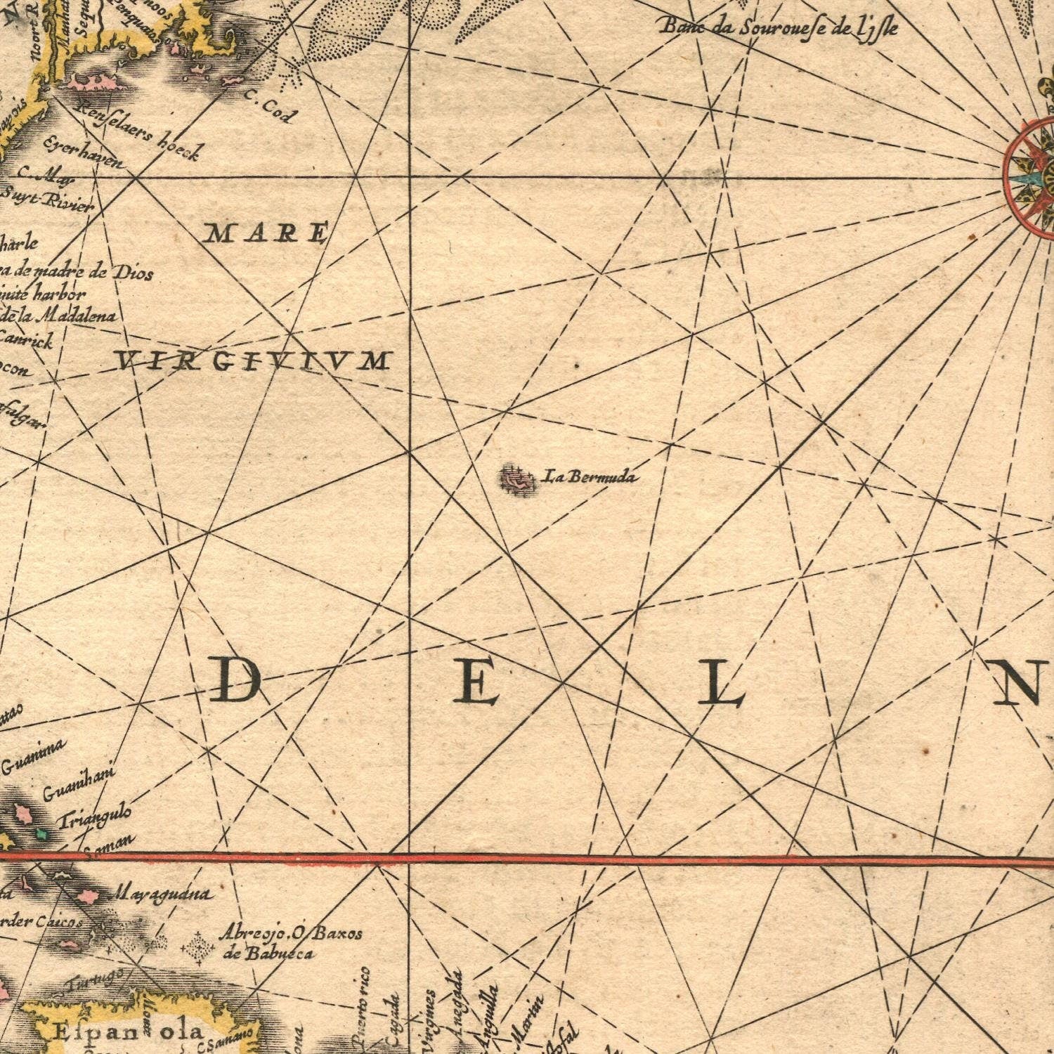 detail of the map from the centre left