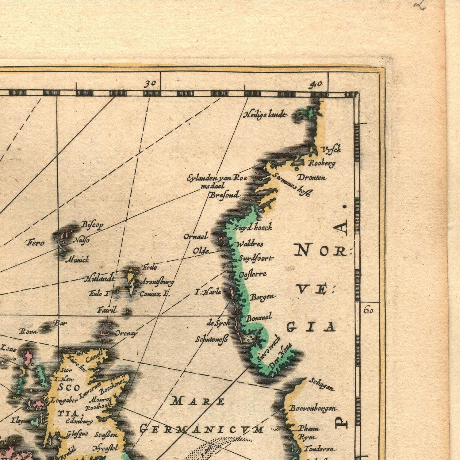 detail of the map from the top right corner