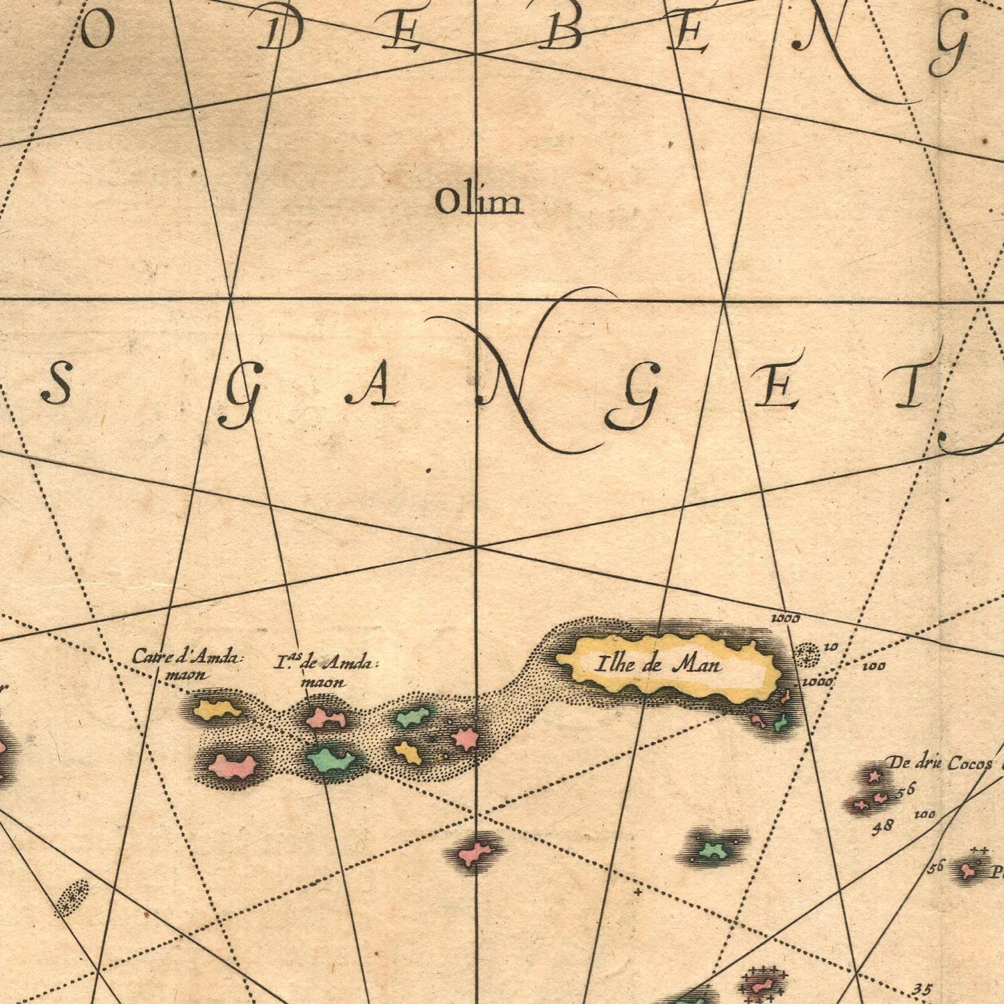 detail of the map from the centre left
