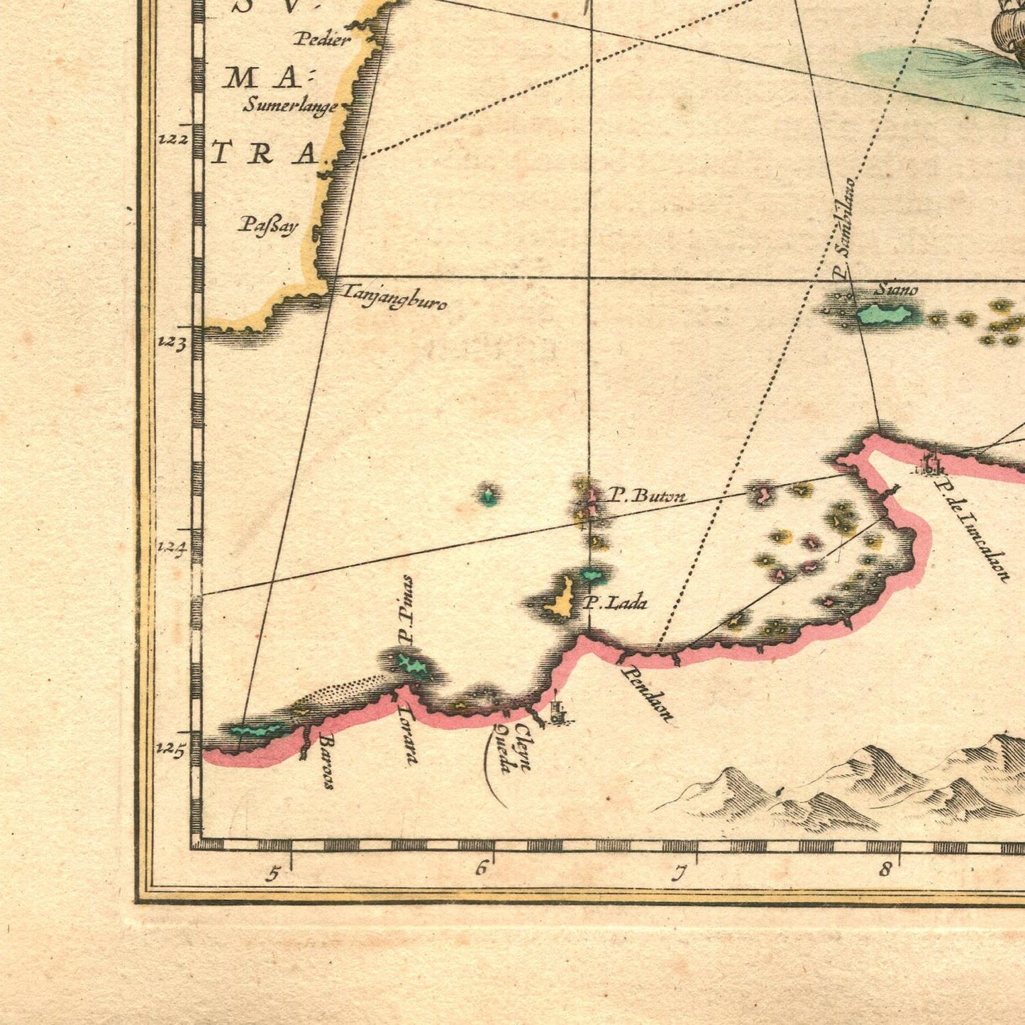 detail of the map from the bottom left corner