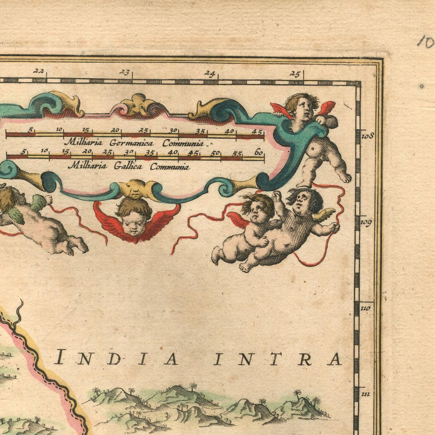 detail of the map from the top right corner