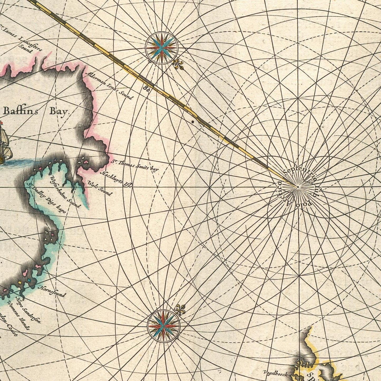 detail of the map from the centre 