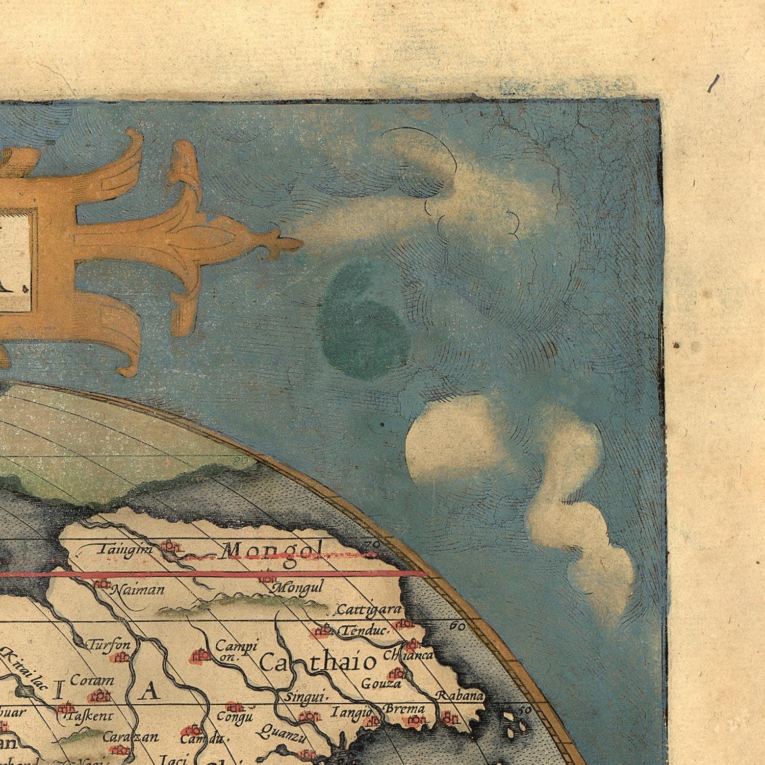 detail of the map from the top right corner