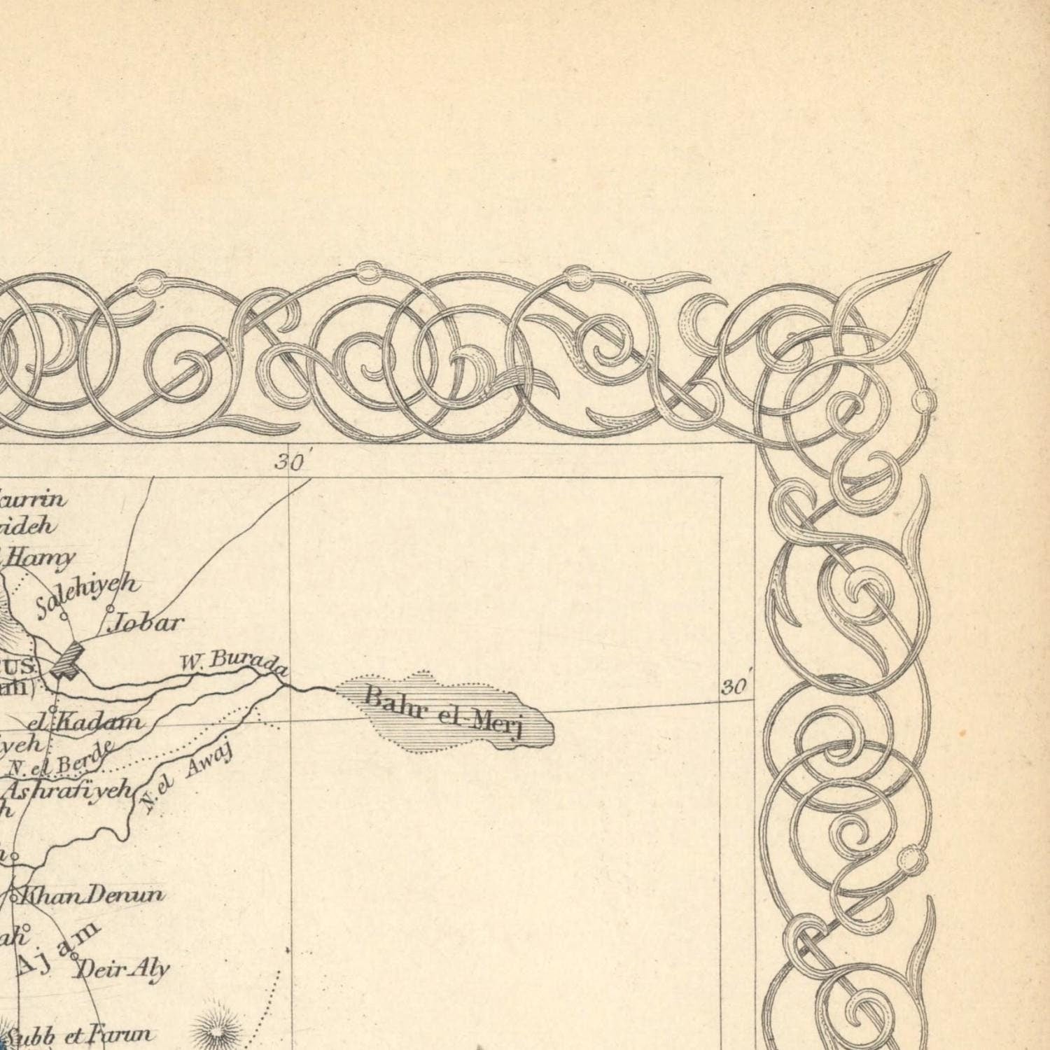 detail of the map from the top right corner