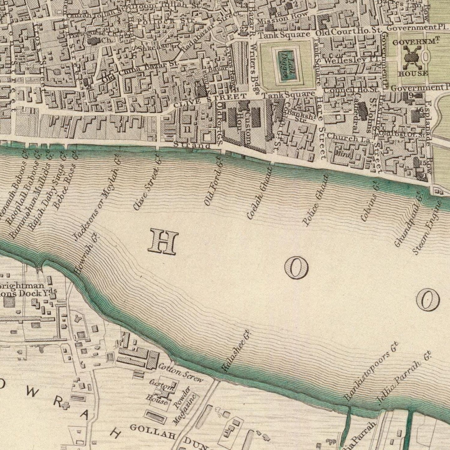 detail of the map from the centre 