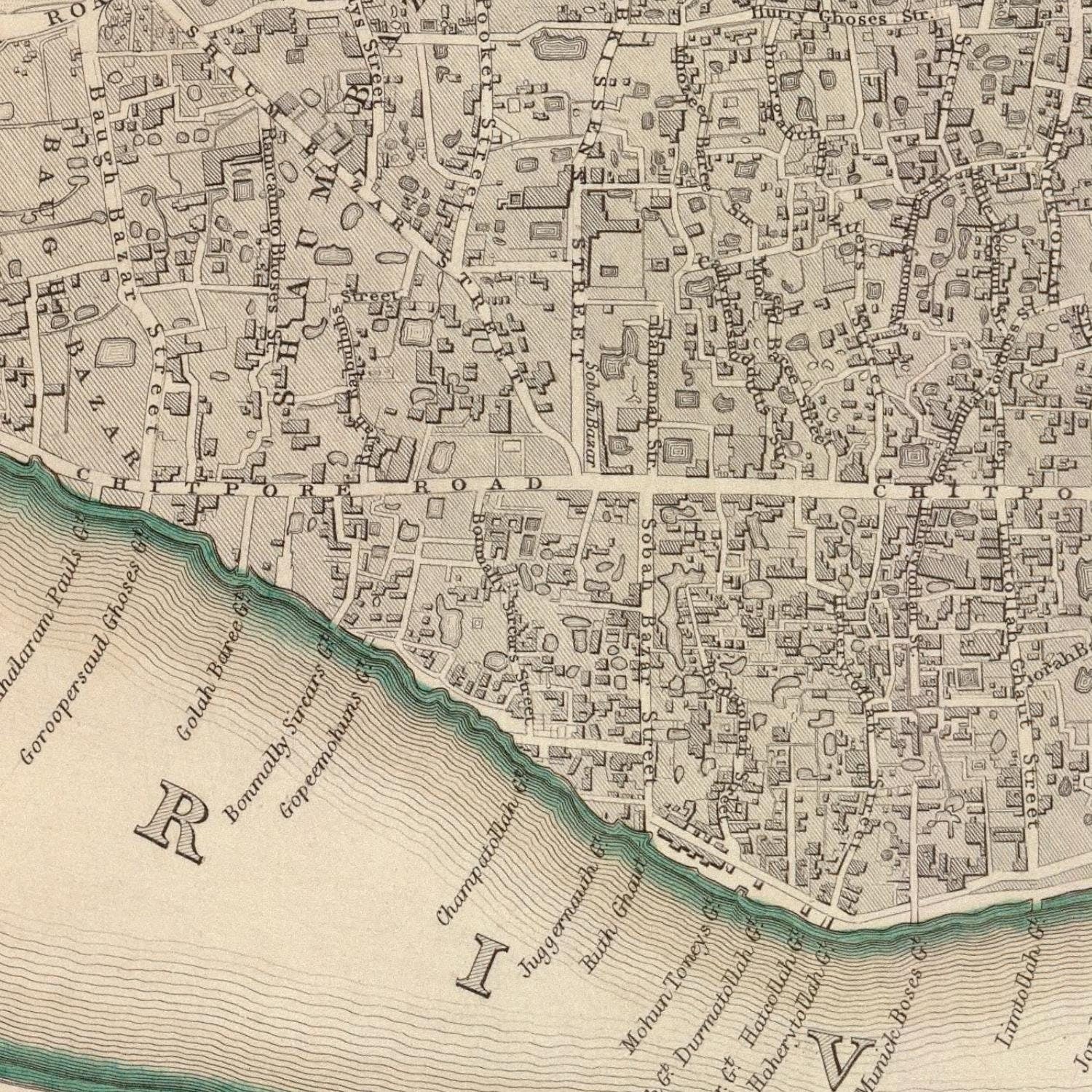 detail of the map from the centre left