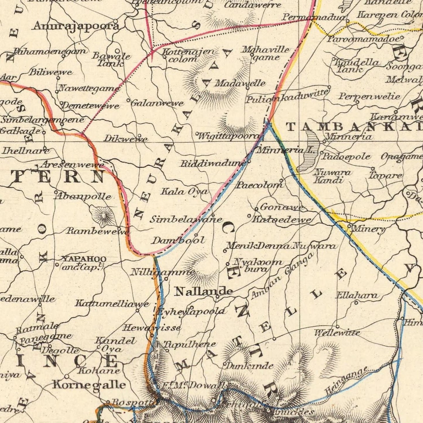 detail of the map from the centre 